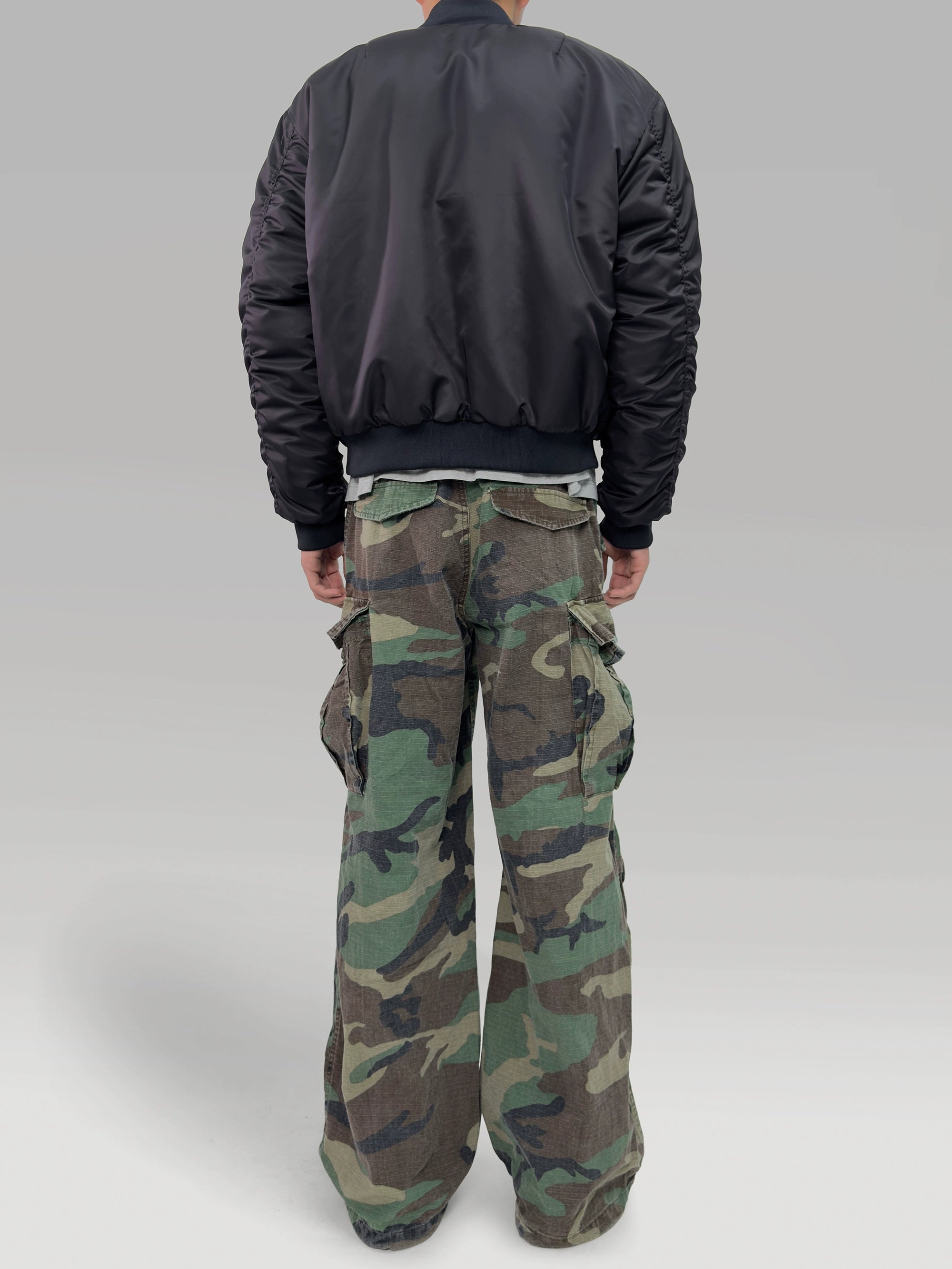 PLUS NO LOGO Camouflage Old Wide-leg Overalls
