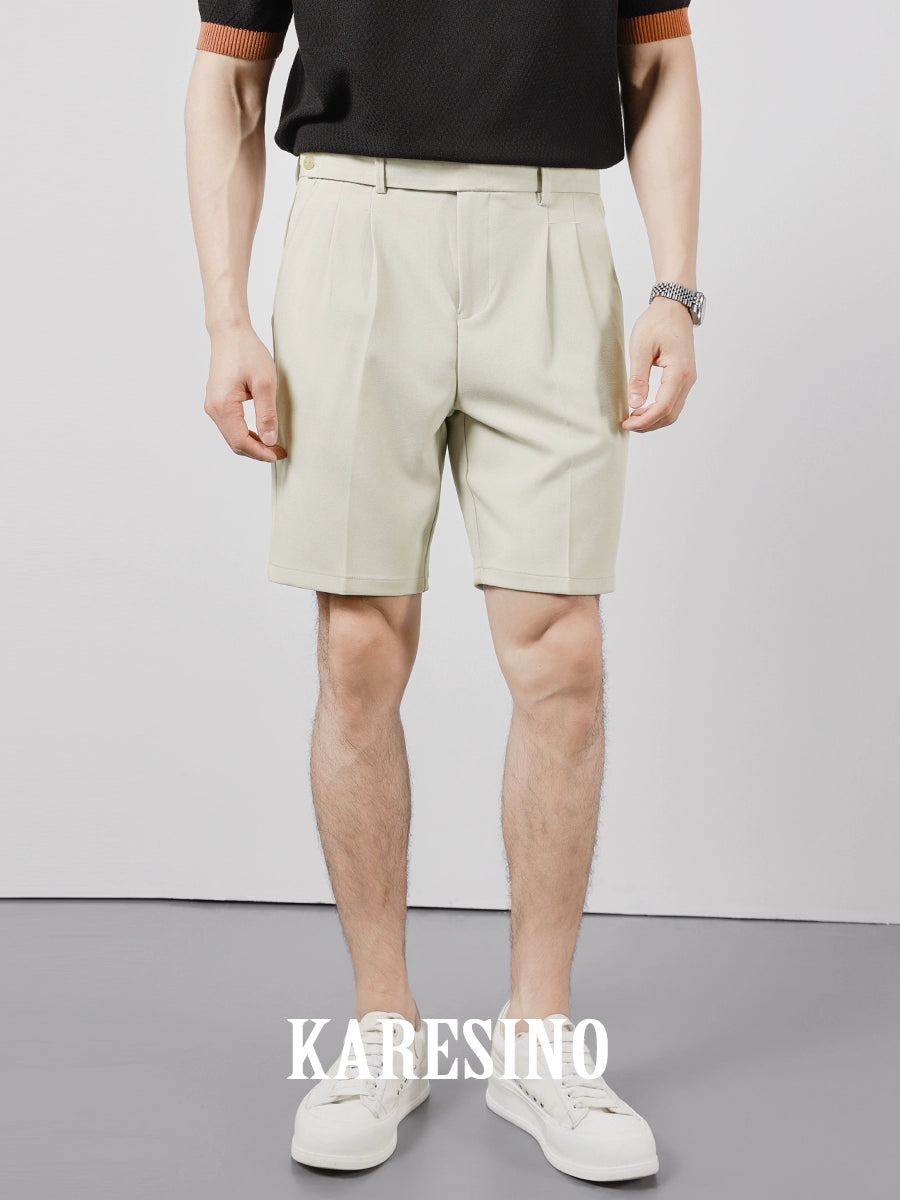 KARESINO Casual Straight-leg Slim-fit Anti-wrinkle Five-point Pants