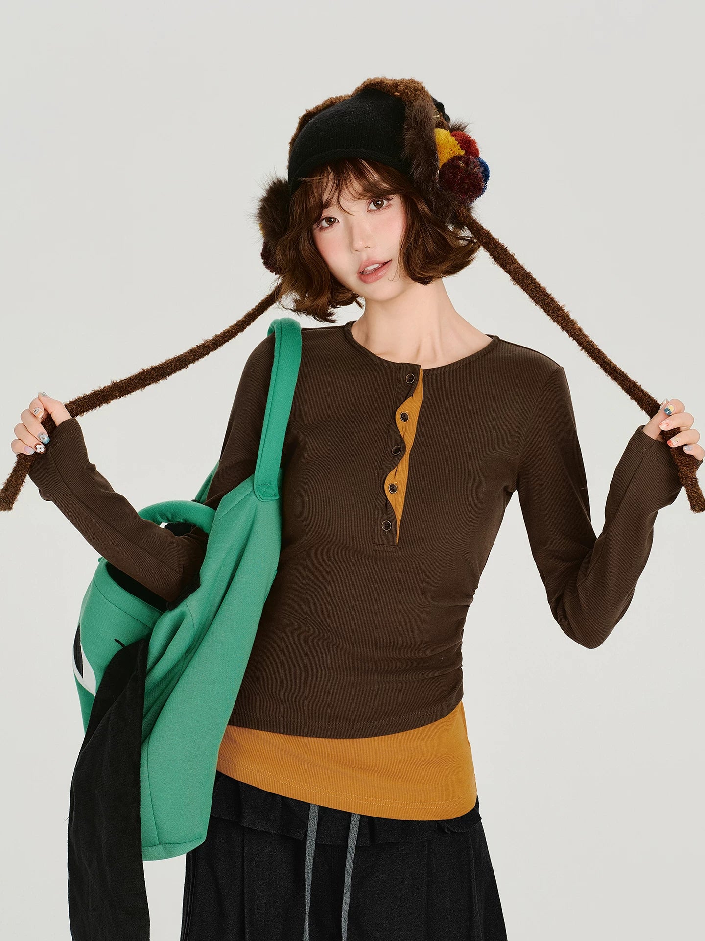 Girlyhalo Casualfake Two-piece Bottomlong Sleeves