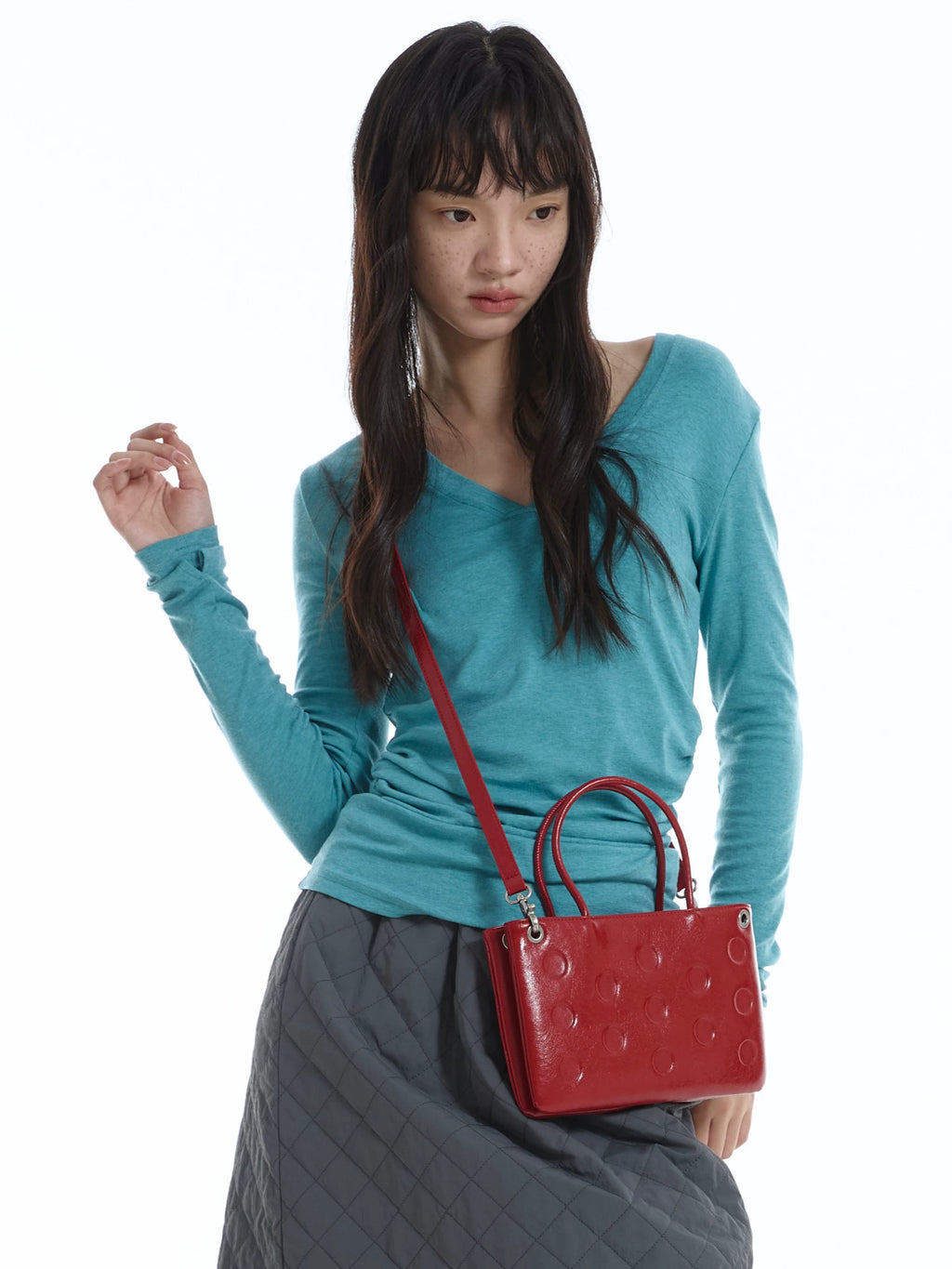 DirtySix Polka Dot Cowhide Messenger Bag