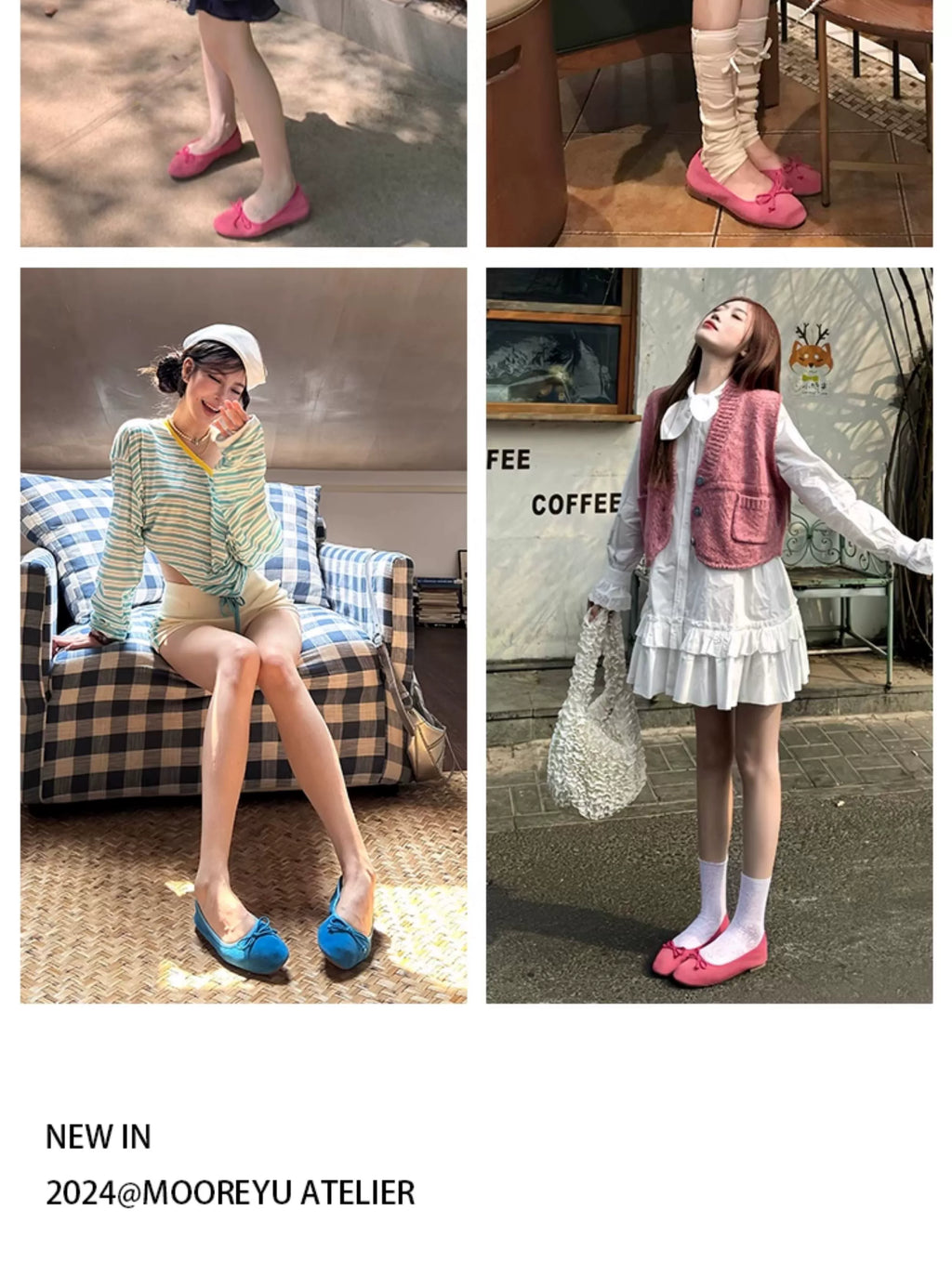 Mooreyu Bow Round Head Ballet Shoes
