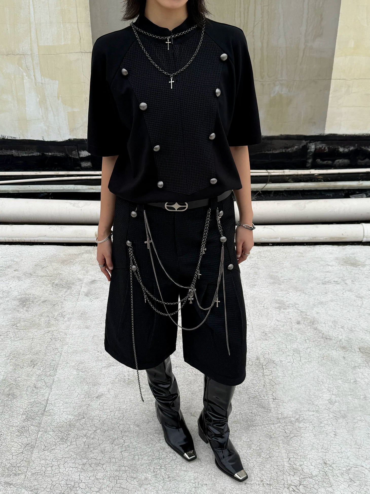 TZ Killer Removable Necklace Cropped Shorts