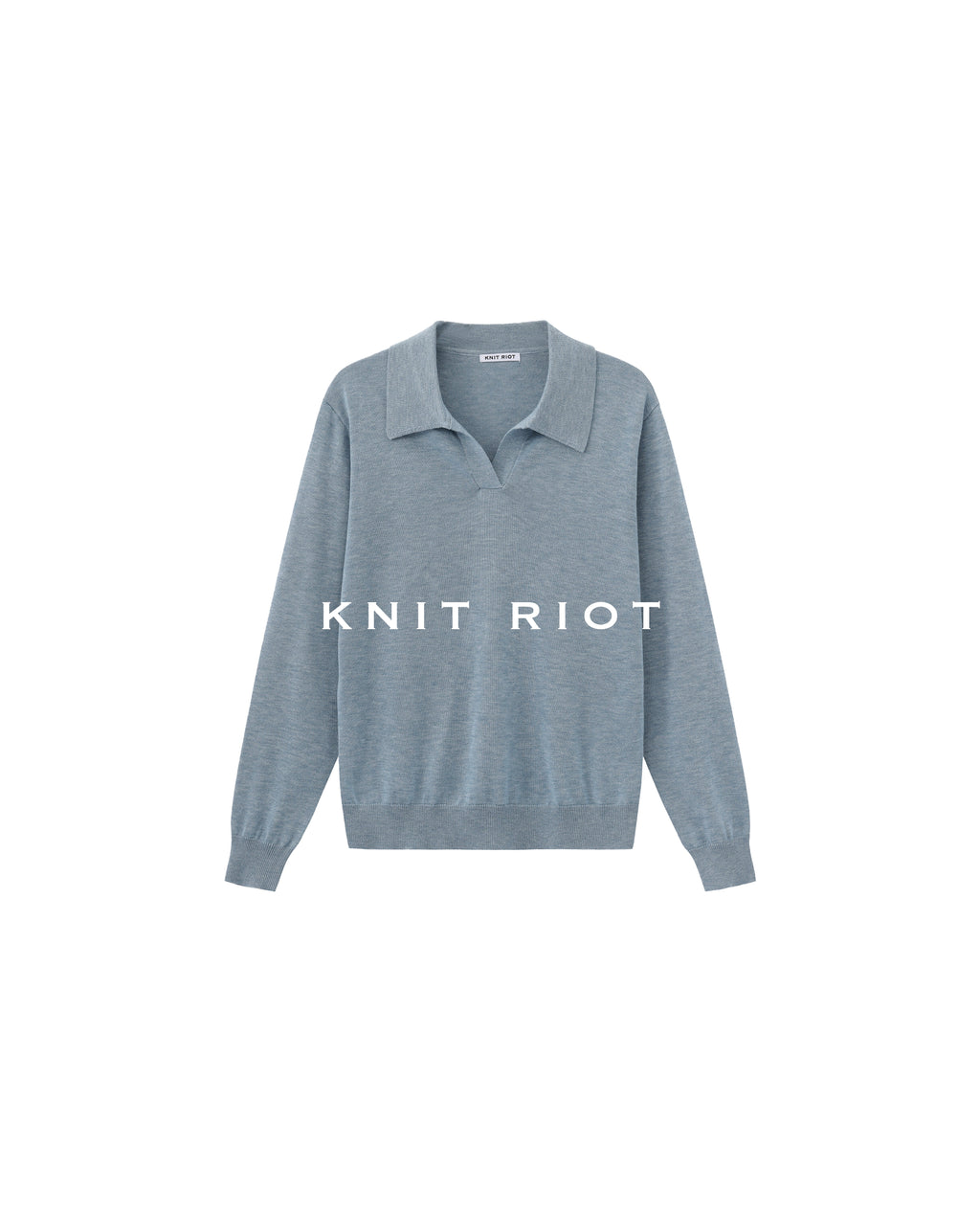 KNITRIOT Lapel Simple Polo Slack Knitted Long Sleeves