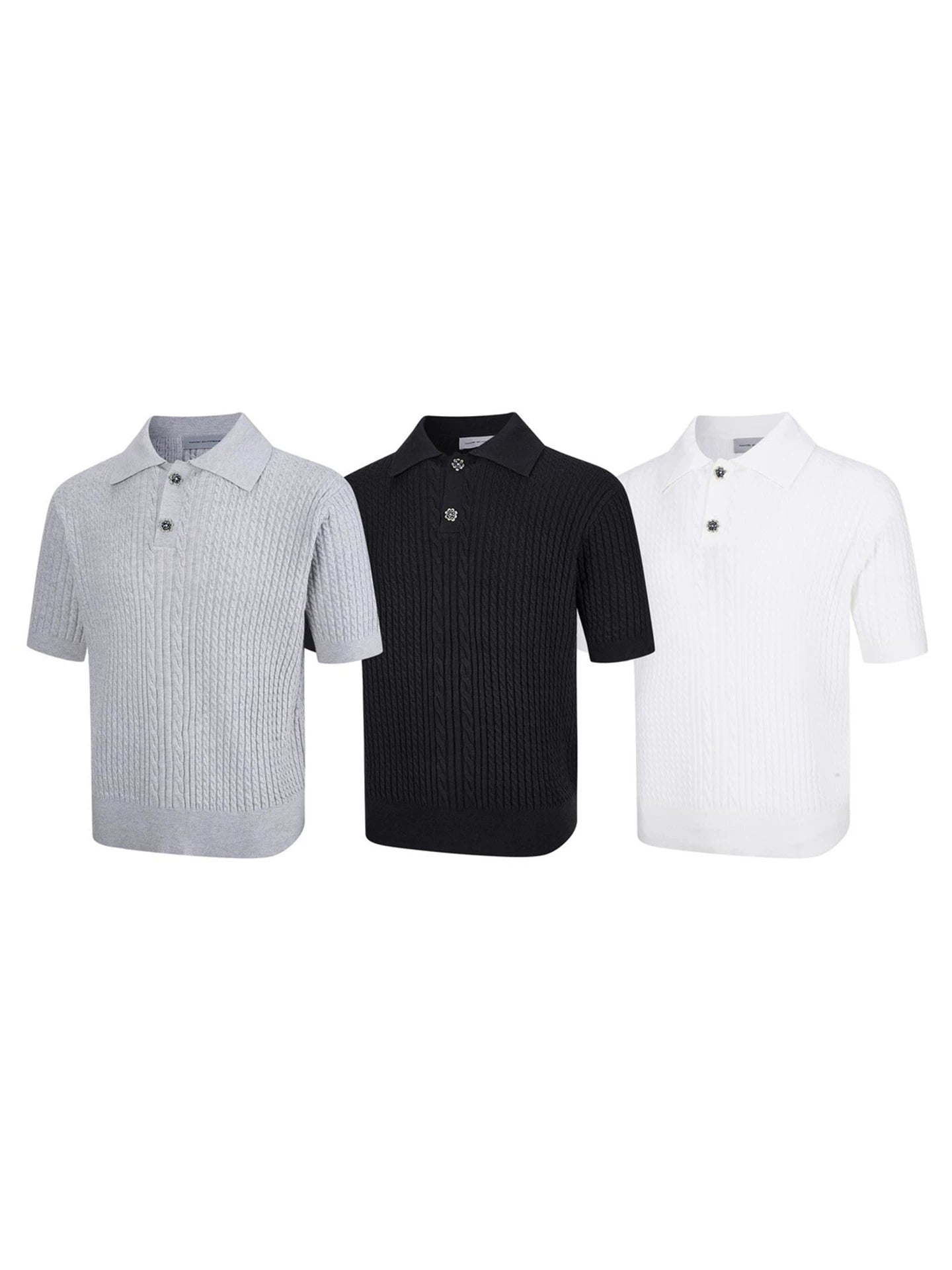 EME Knitted Relief Breathable Polo Short Sleeve