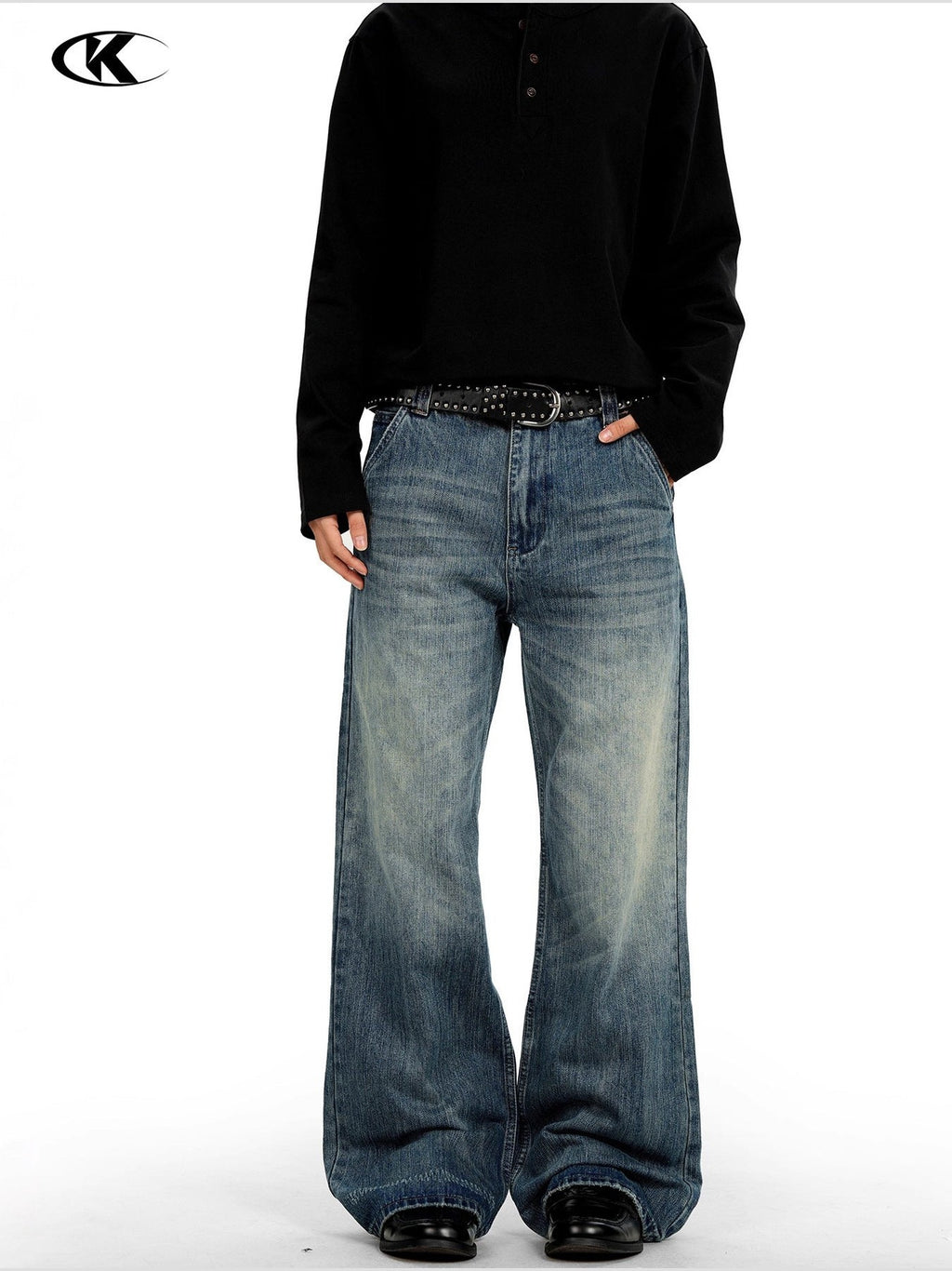 11KN Retro Straight Loose Versatile Skinny Jeans