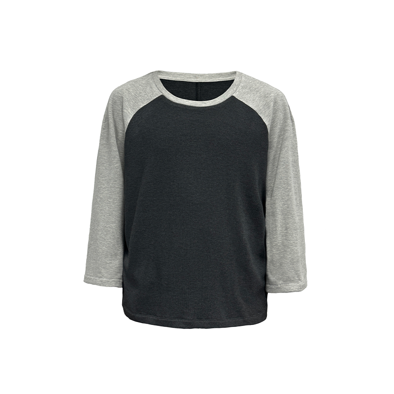 JCAESAR Contrast Shoulder Daily Versatile Seven-quarter Sleeve Tee