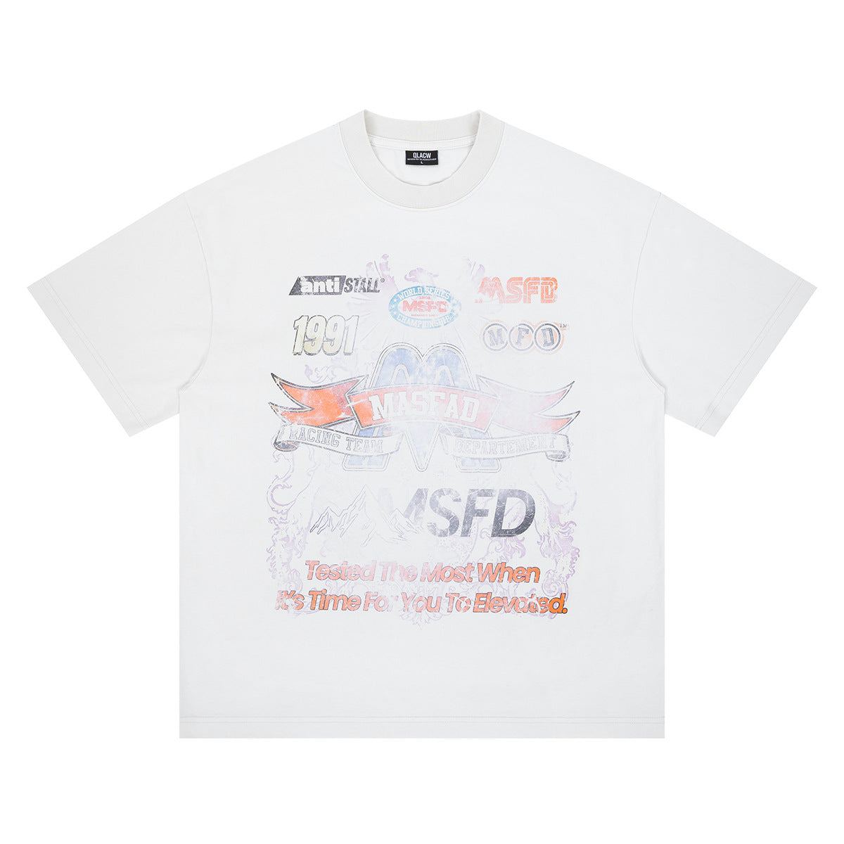 SUPER WAY Vintage Full Print Casual Tee