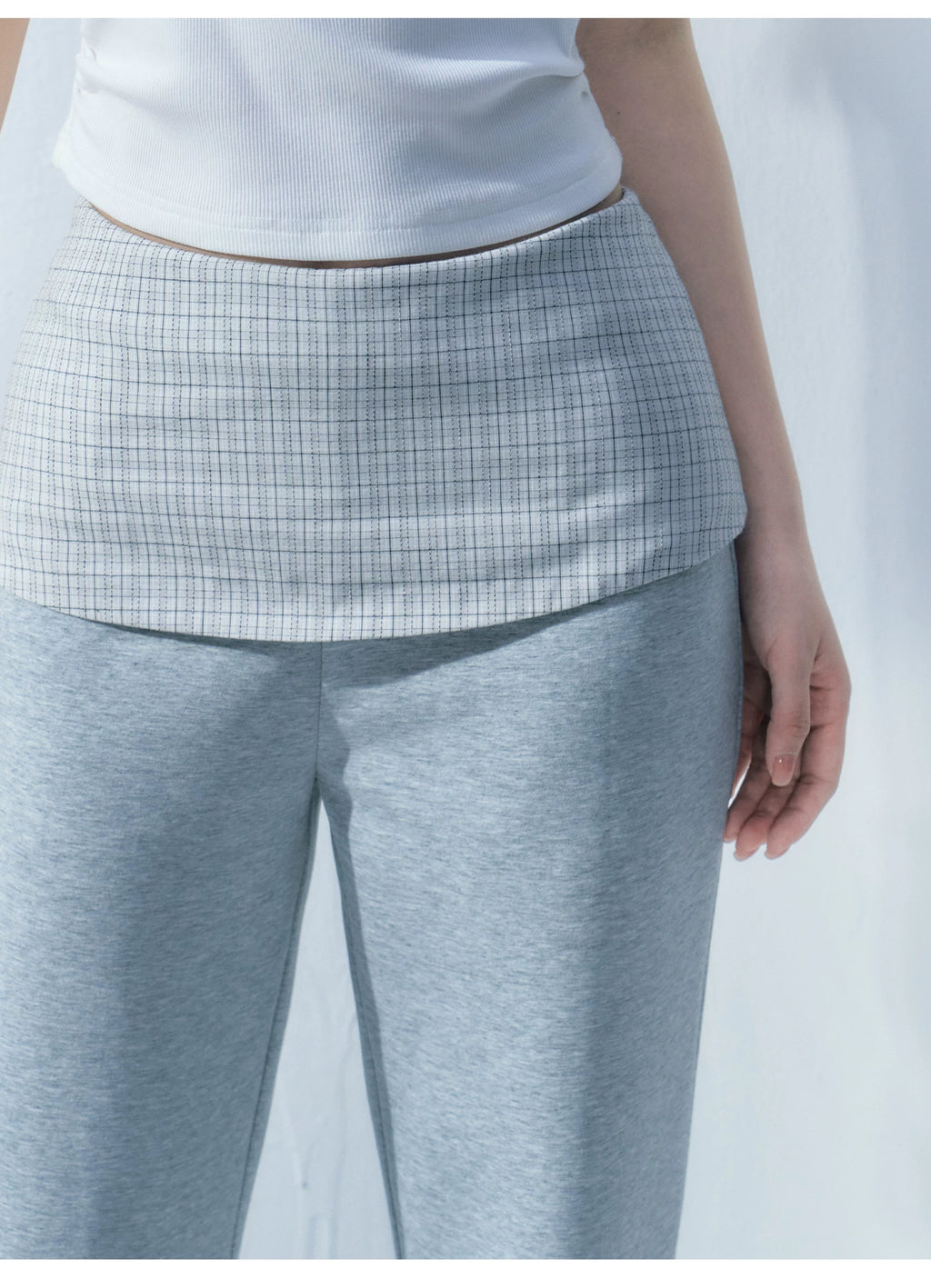Ablueberry Plaid Paneled Spicy Slacks
