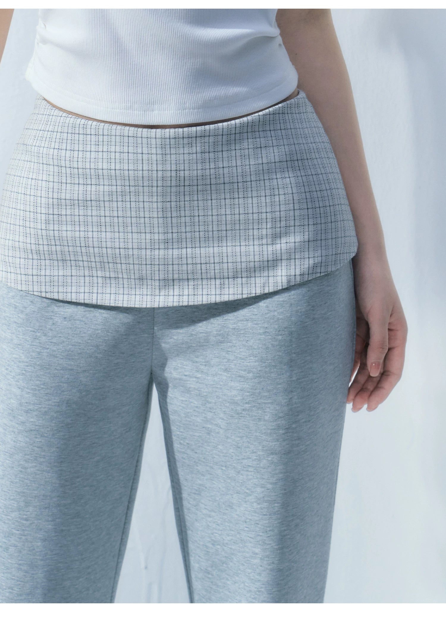 Ablueberry Plaid Paneled Spicy Slacks