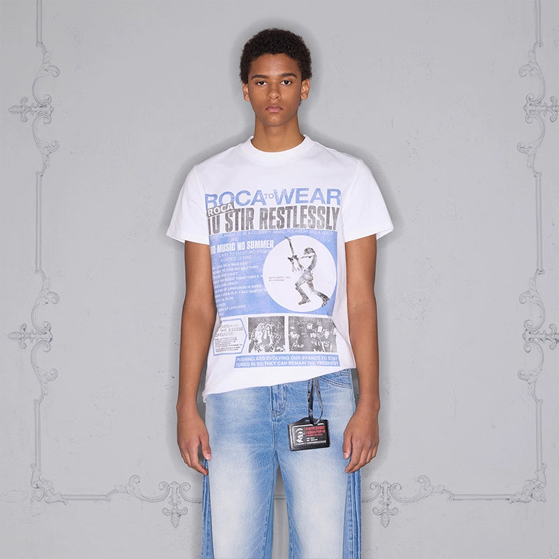 Rocawear Rock Guitarist Logo Print Casual Tee