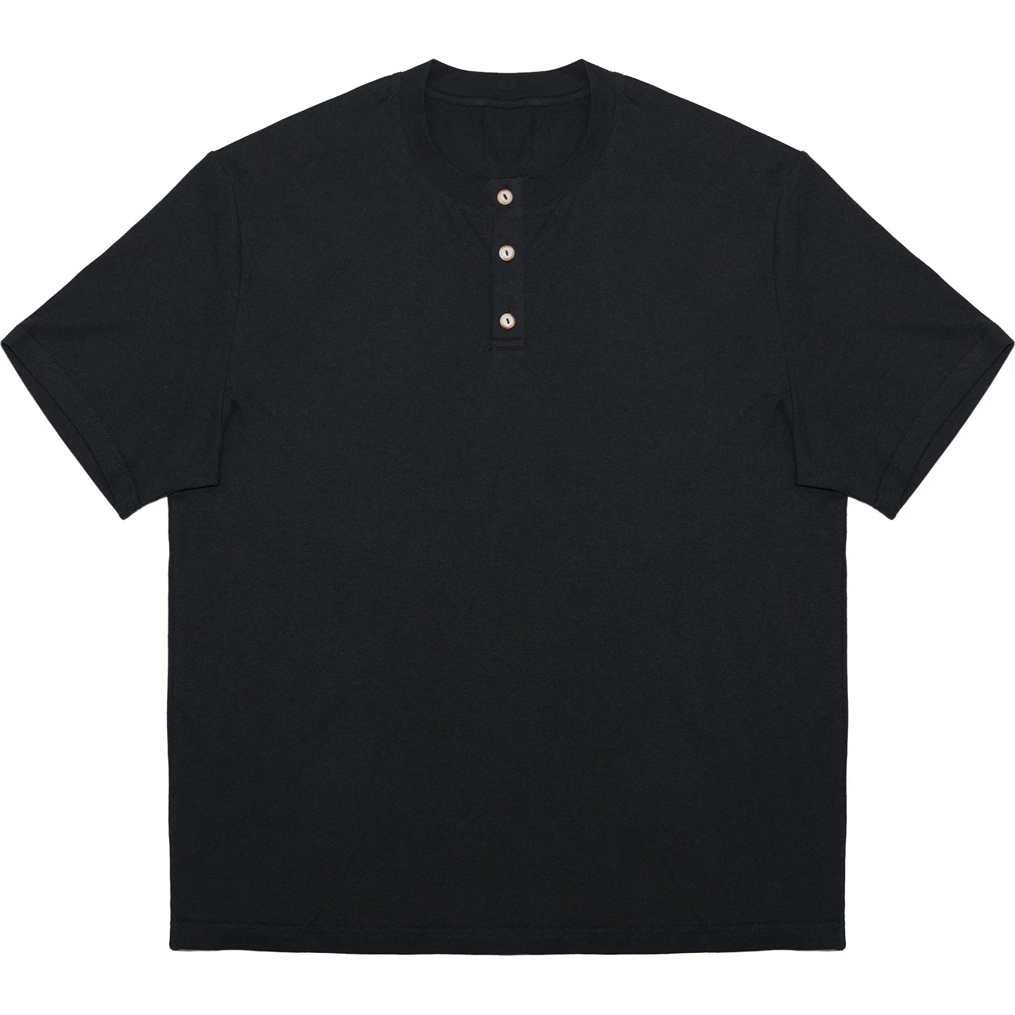 O3PARK Vintage Loose Henry Collar Knitted Tee