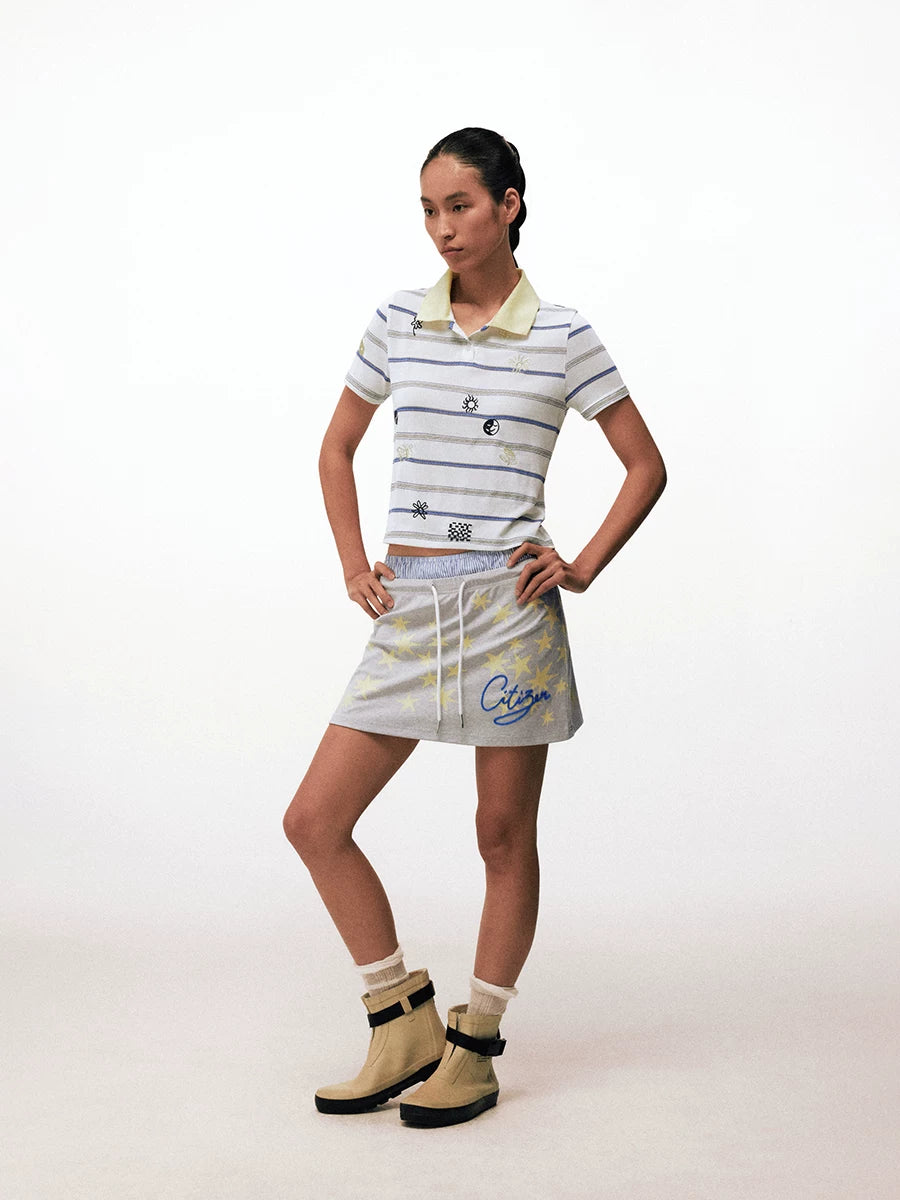 CONP Star Print Casual Sports Skirt