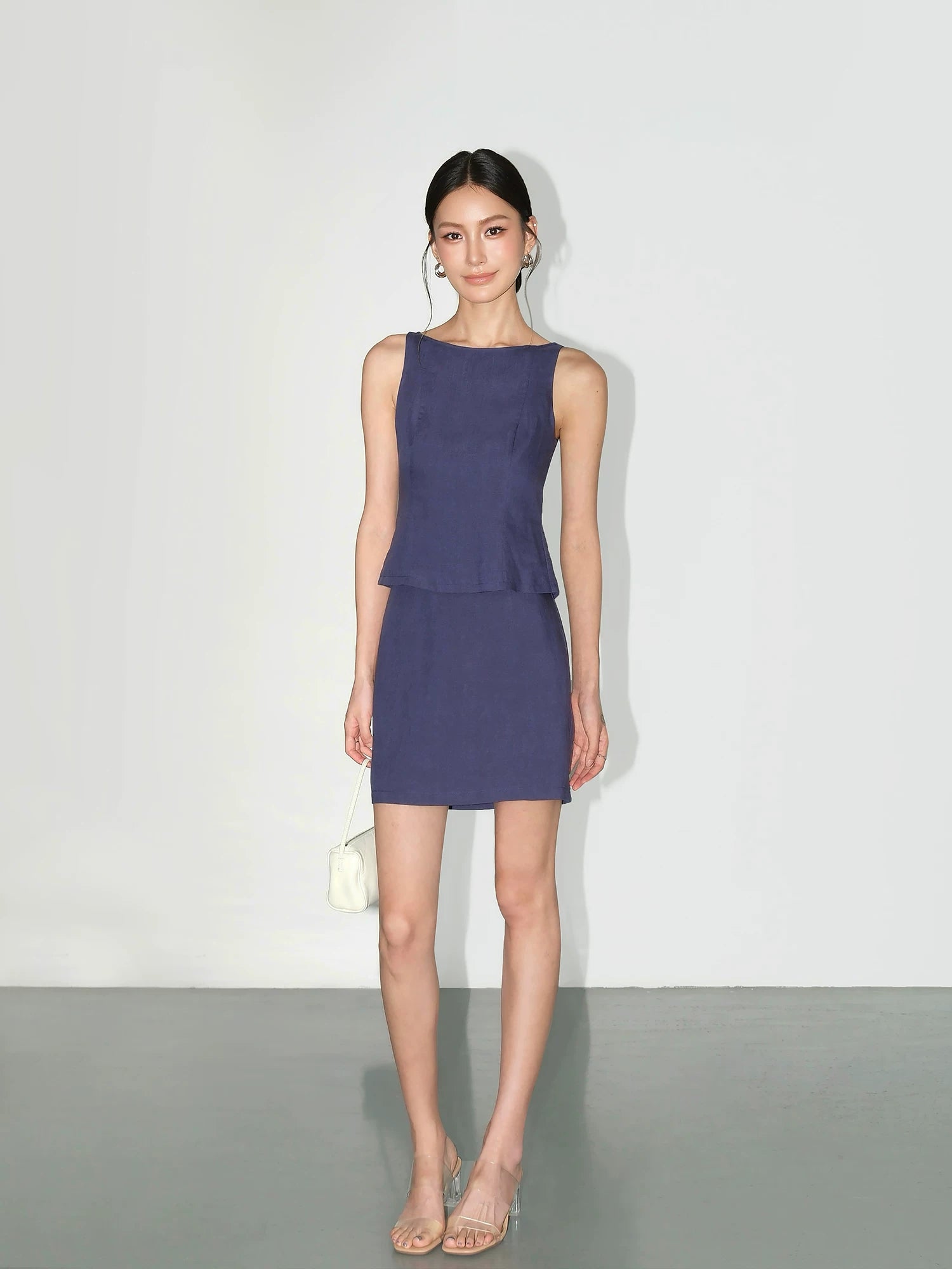 NEVA HU Skinny Sleeveless Vest Skirt Set