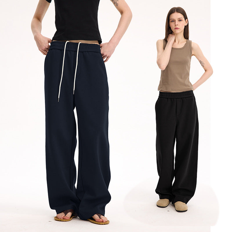 UNF Comfortable Lazy Loose Pendant Knitted Straight Scimitar Sweatpants