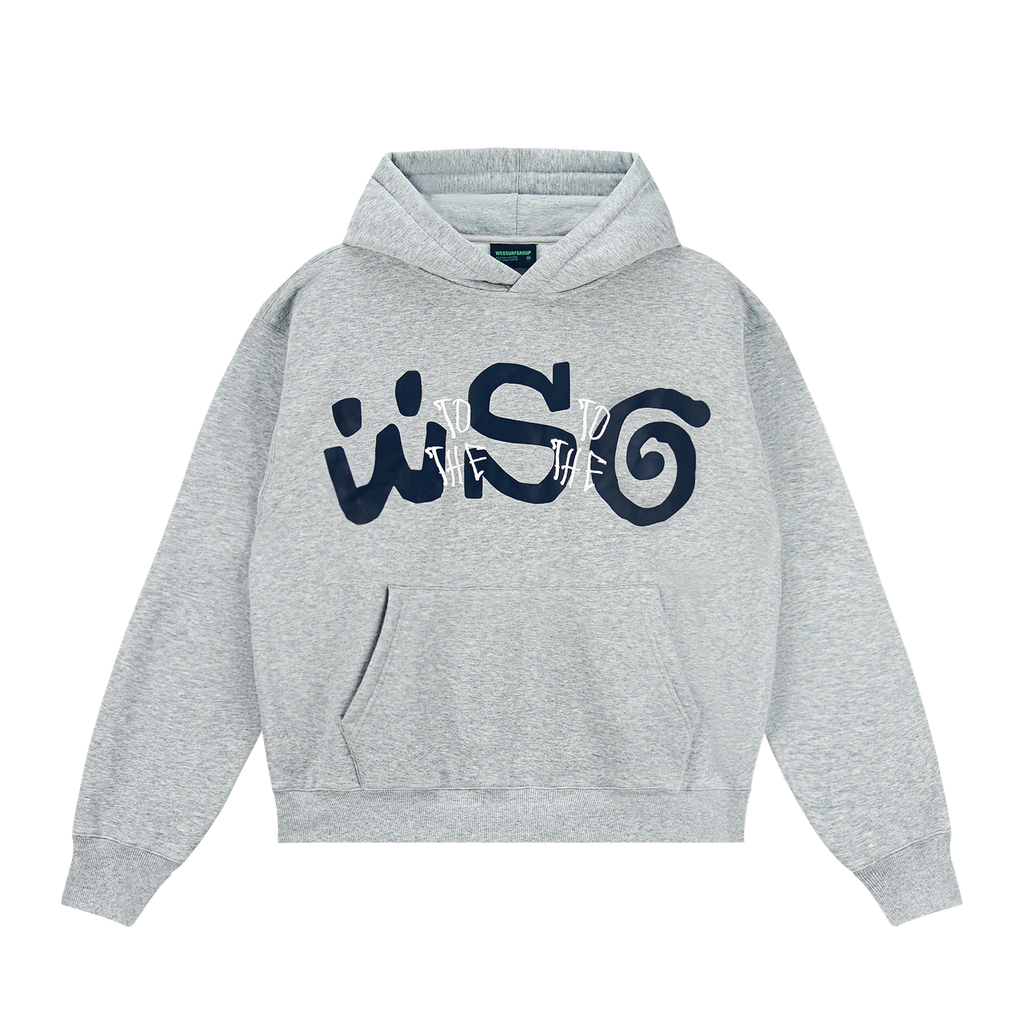 WebSurfGroupWSG Letter Foam Print Simple Fleece Hooded Sweater