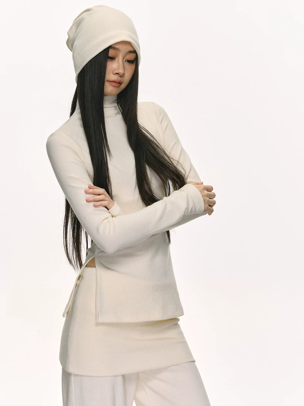 Anna Aneae Turtleneck Bottoming Shirt Wide-leg Casual Sweatpants Suit