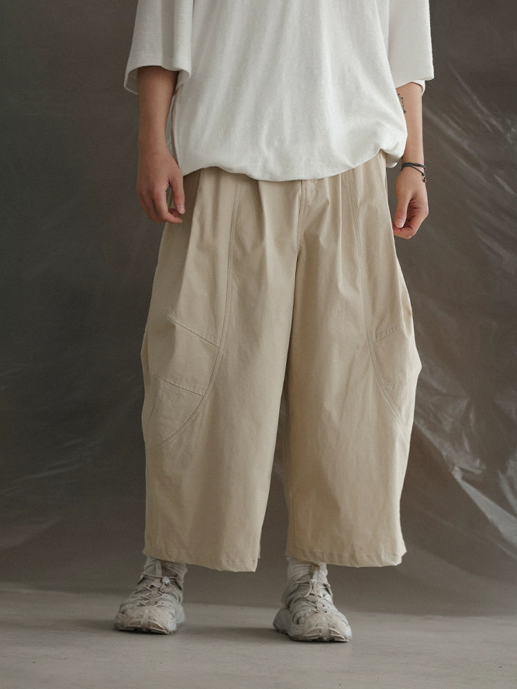 NOEARS Japanese Retro Elastic Waist Loose Casual Pants