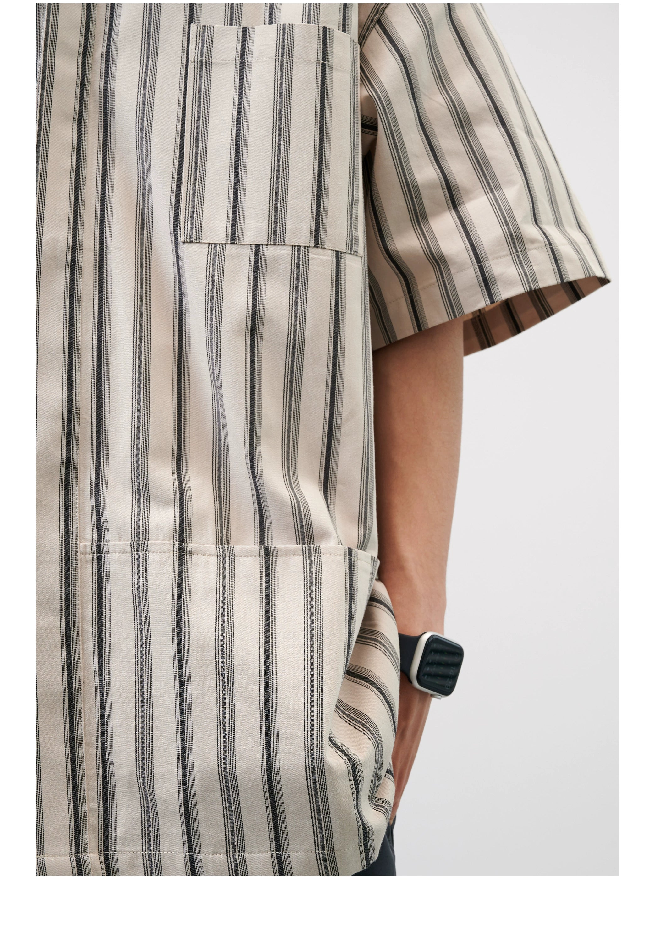 NUMBERSALT Striped Vintage Casual Loose Shirt