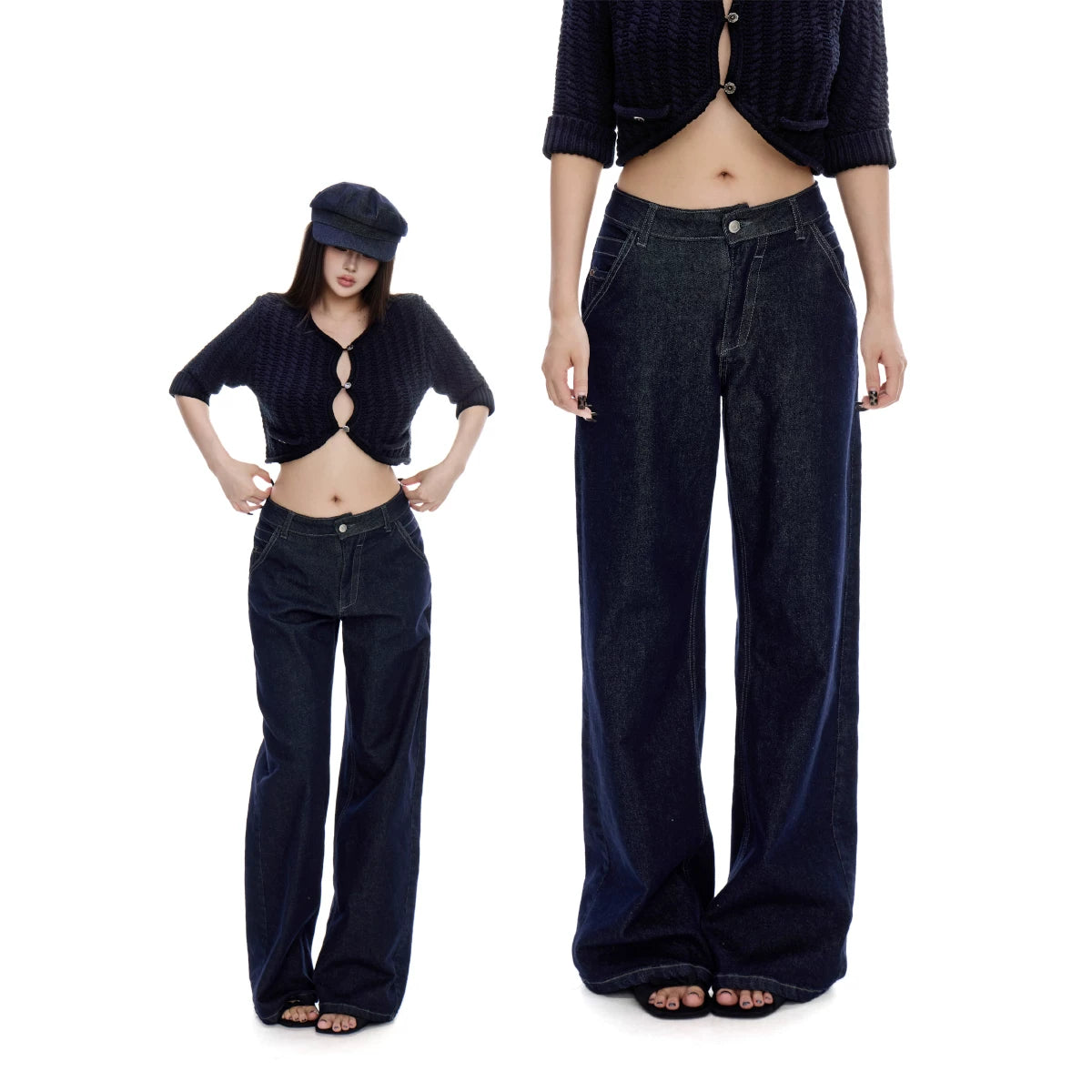 WITHMIN Low-rise Slim Straight Jeans
