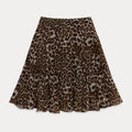 EGGKA High Waist Leopard Print Drape Skirt