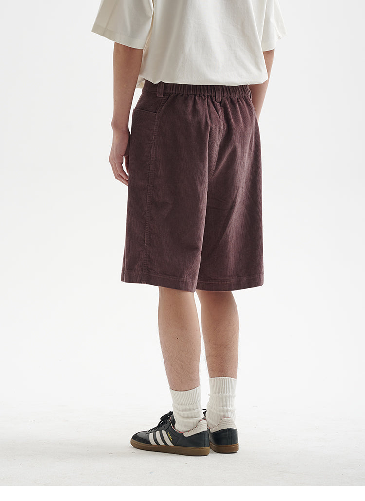 BUTTBILL 25SS Japanese retro 11-pit non-elastic corduroy Shorts