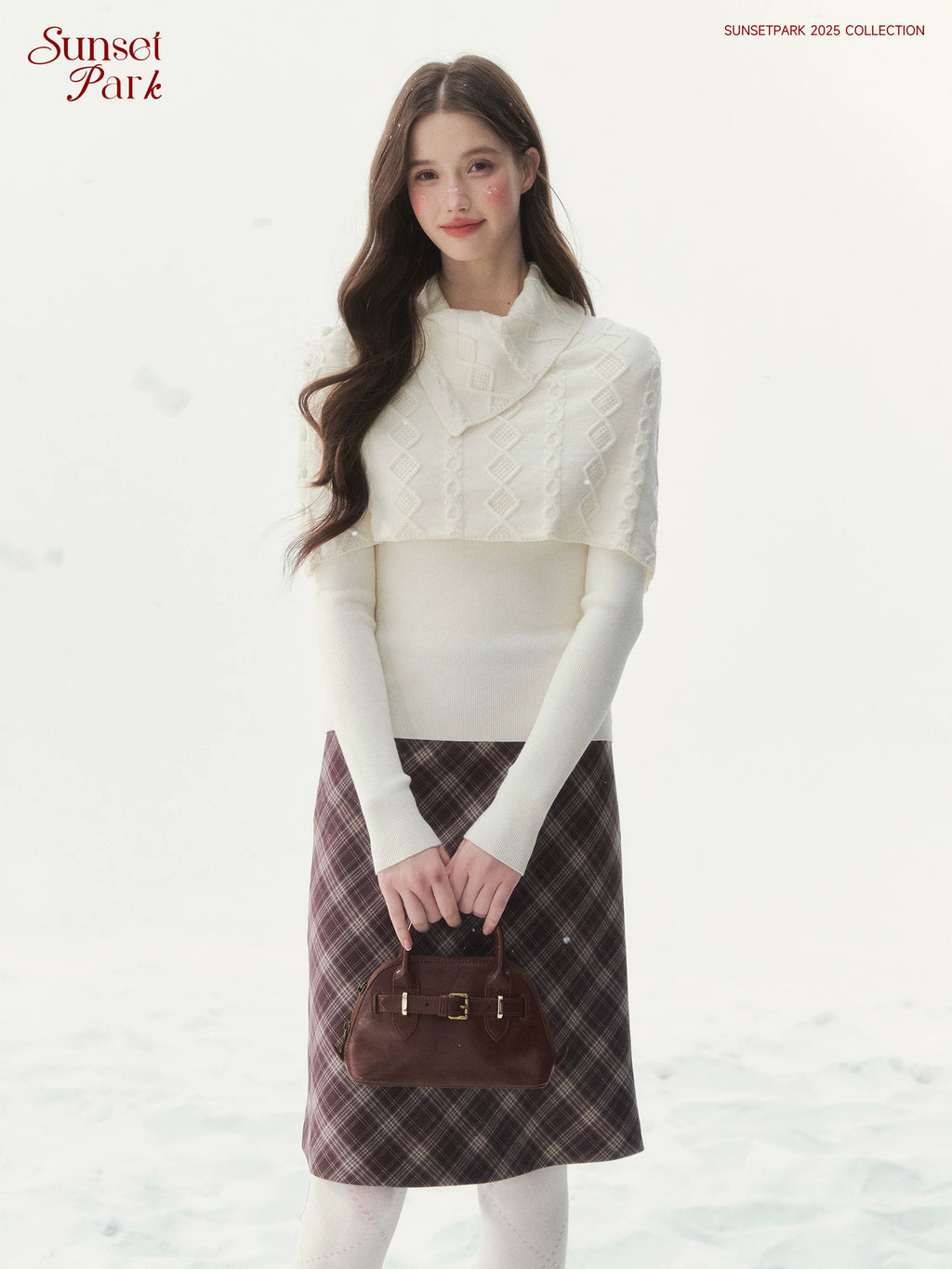 SunsetPark Fake Two-Piece Vintage Twist Knitted Sweater