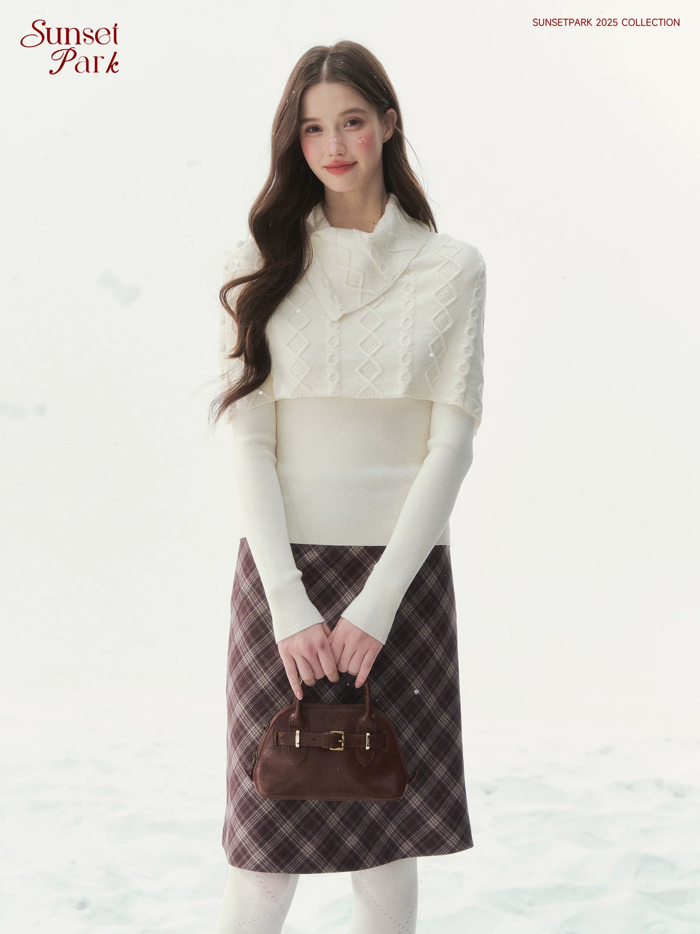 SunsetPark Fake Two-Piece Vintage Twist Knitted Sweater