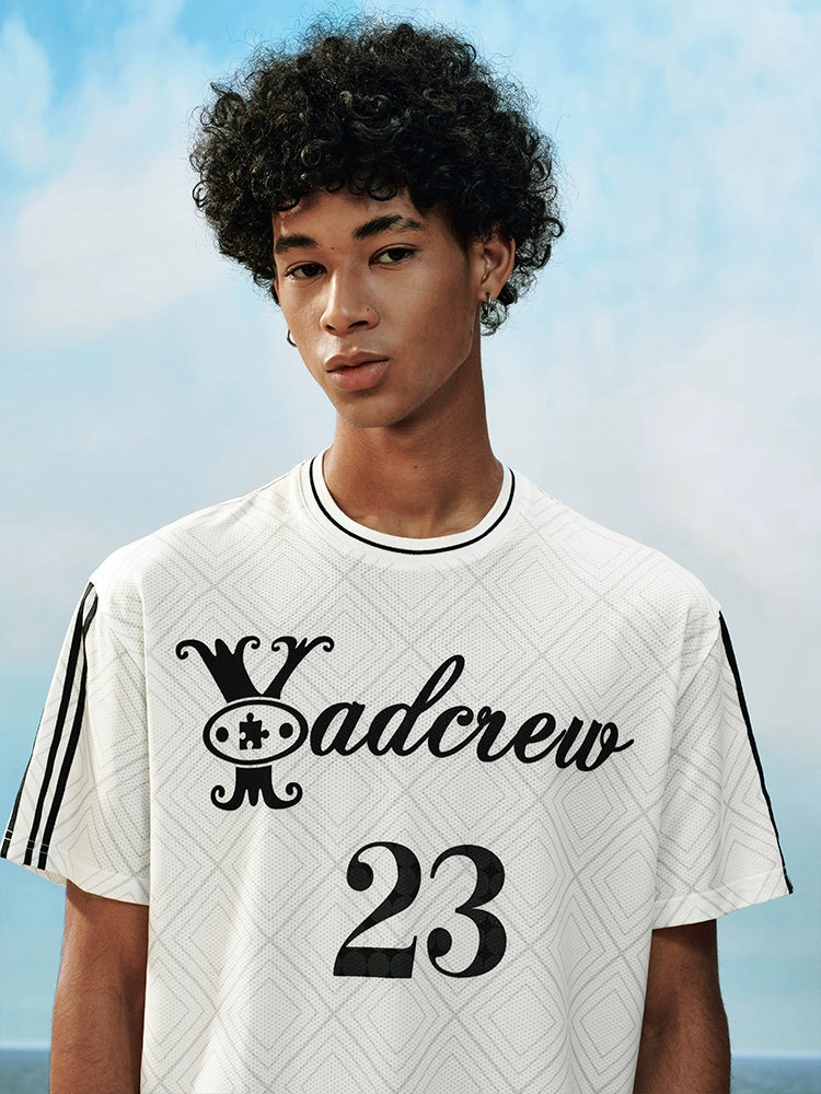 YADcrew Digital Slogan Retro Versatile Loose Tee