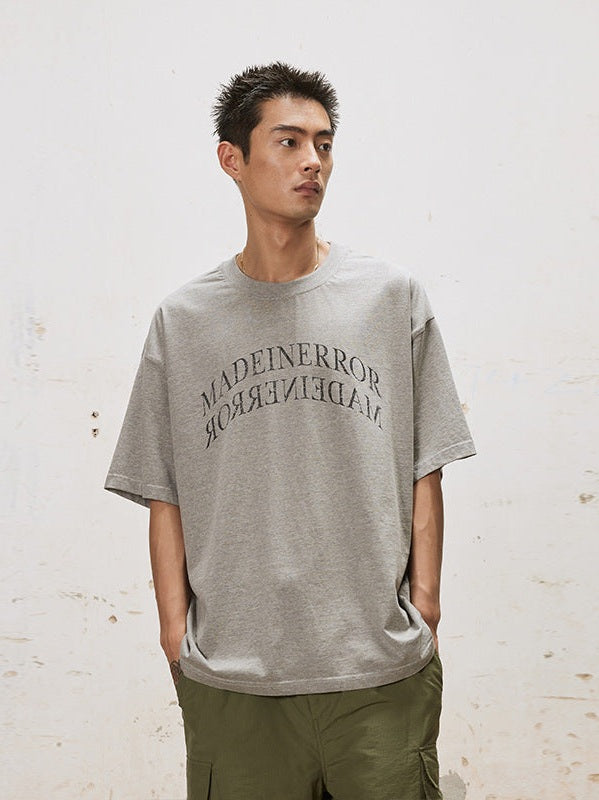 UNF MADEINERROR washed flipped mirror Tee
