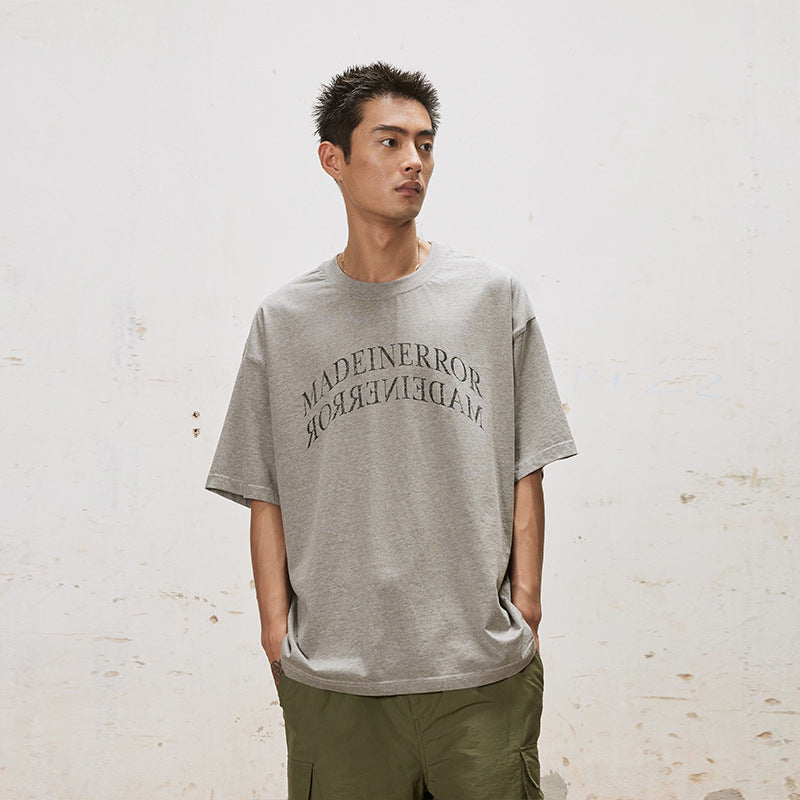 UNF MADEINERROR washed flipped mirror Tee