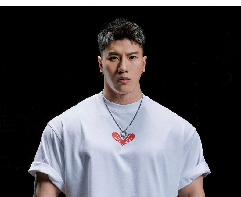 Muscle Dog Hand Painted Loose Fitness Tee