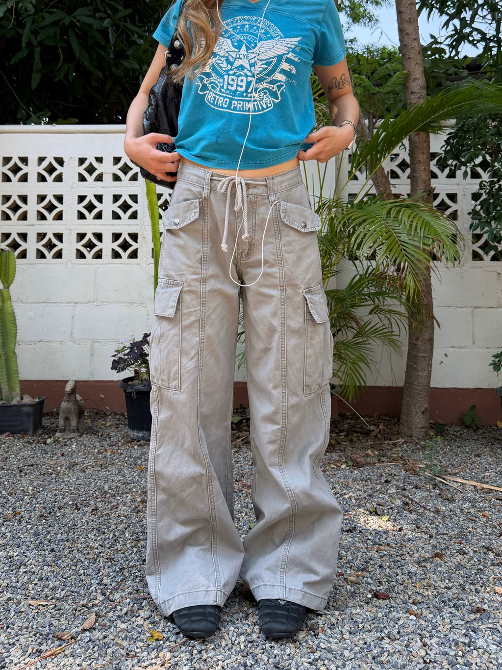 CCYE Multi-pocket Straight-leg Low-rise Overalls