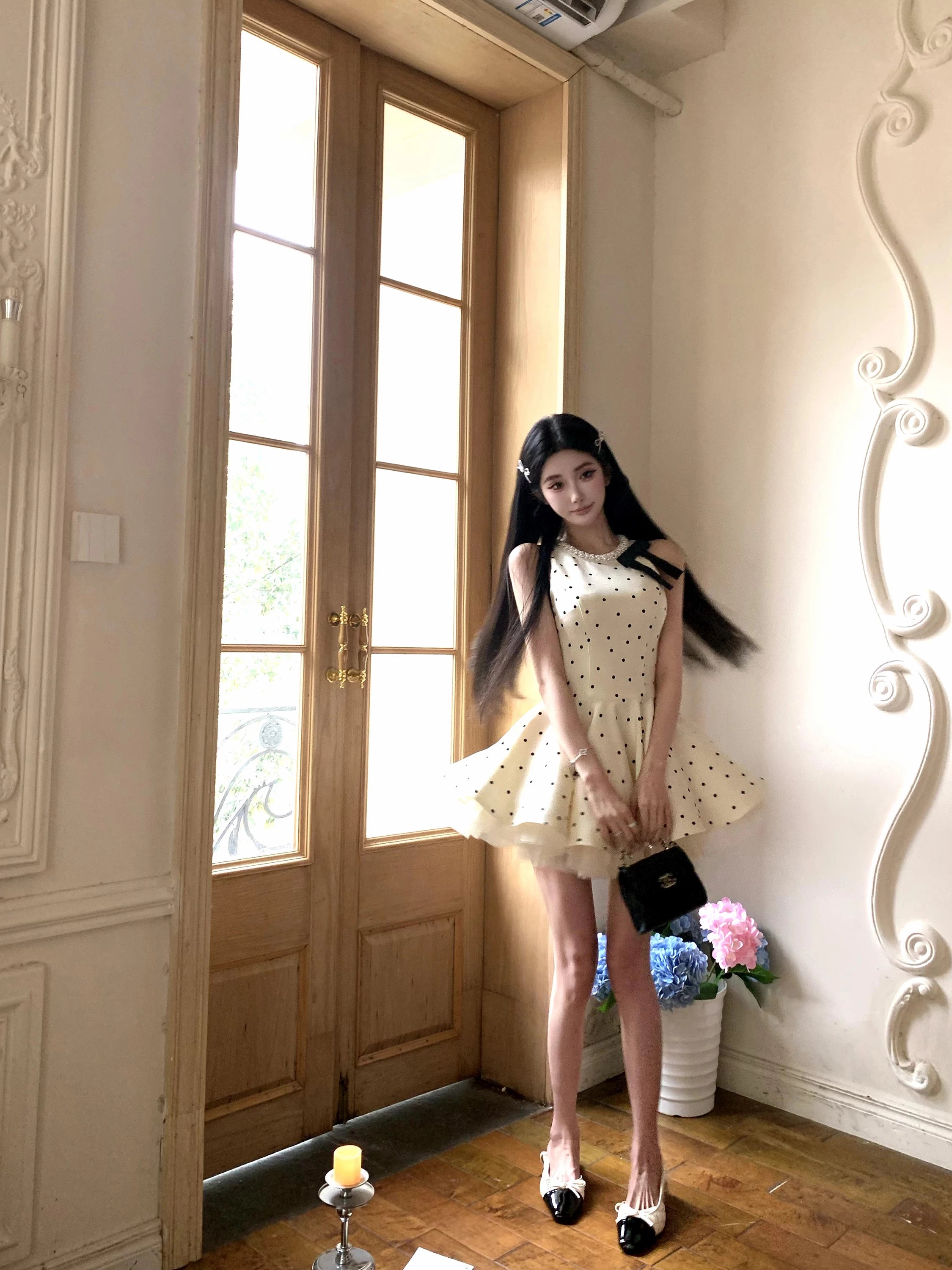 Barb Chill Pure Neck Dress Short Skirt
