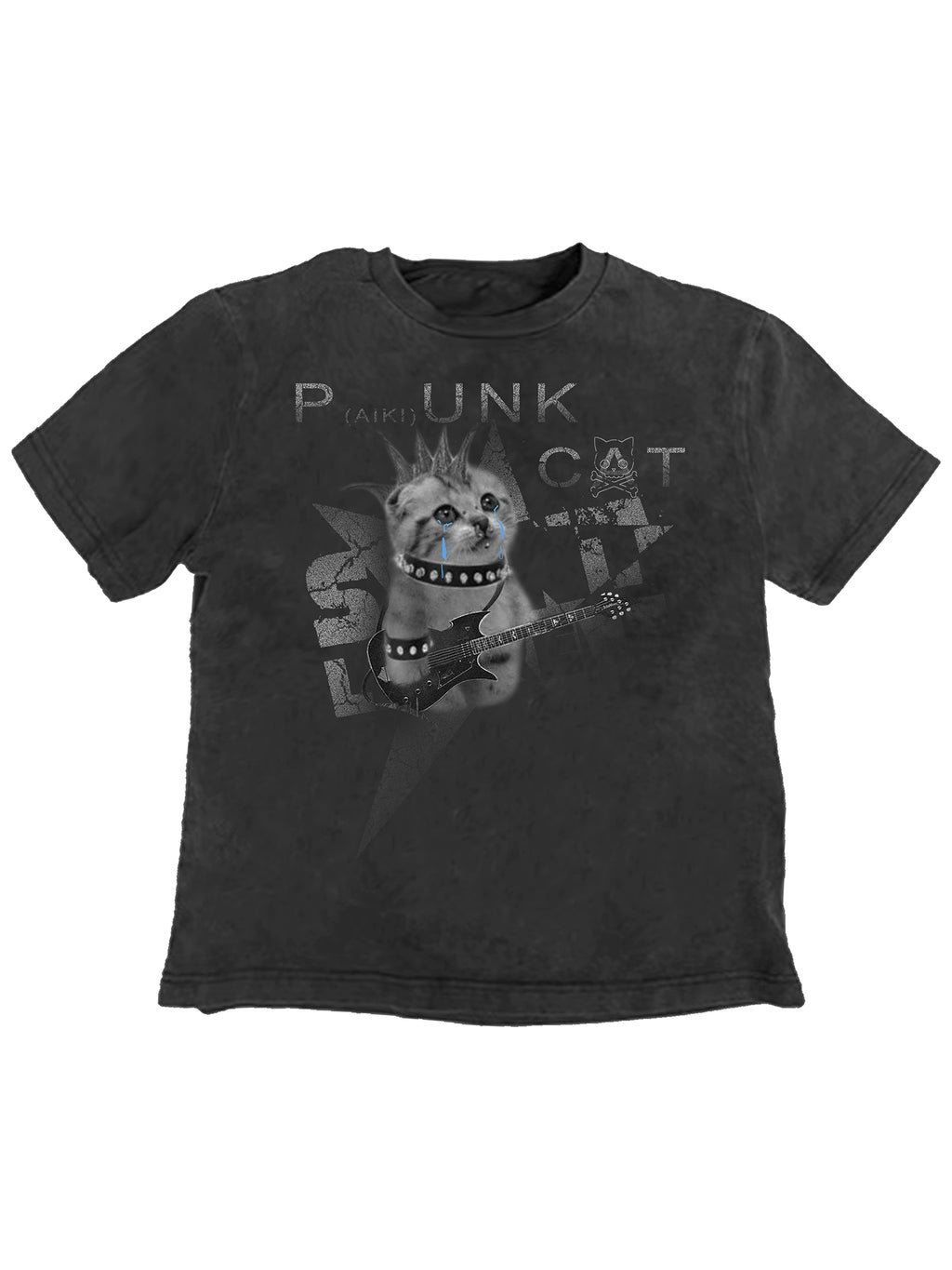 PAIKI2025SS Punk Rock Kitty Animal Print Tee