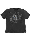 PAIKI2025SS Punk Rock Kitty Animal Print Tee