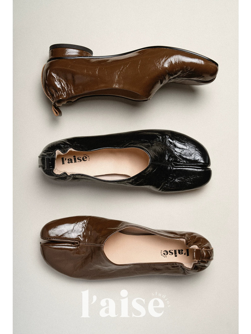 L'aise Retro Flat-toed Shoes