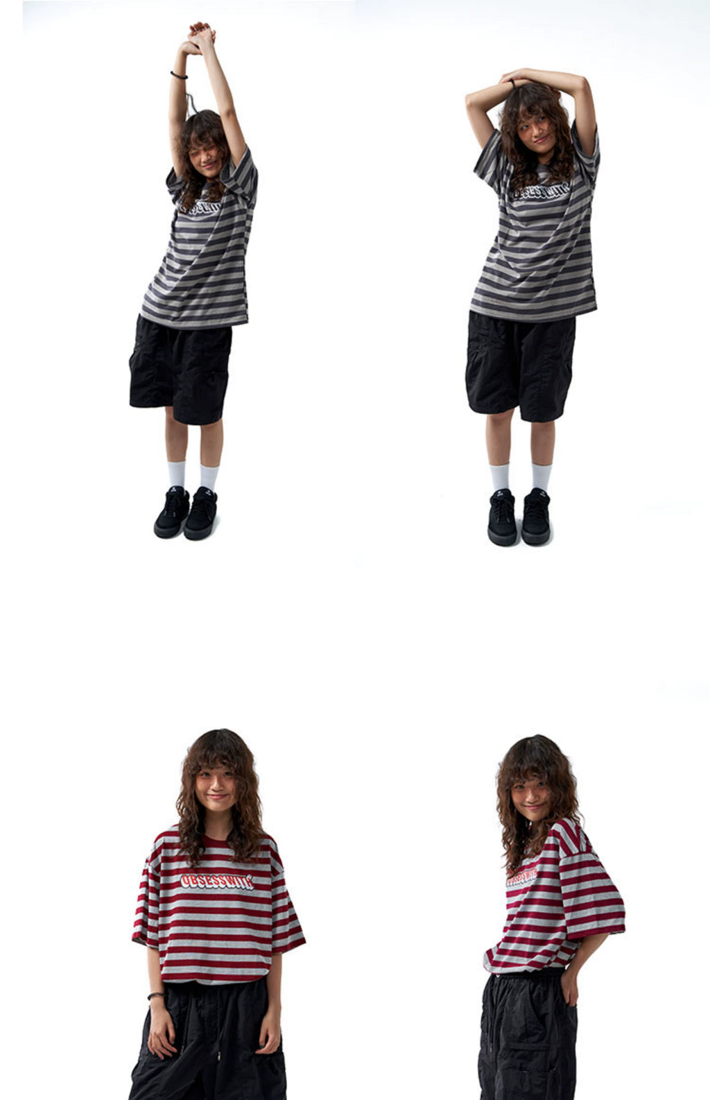 OBSESSWITH Striped Short Sleeve Tee
