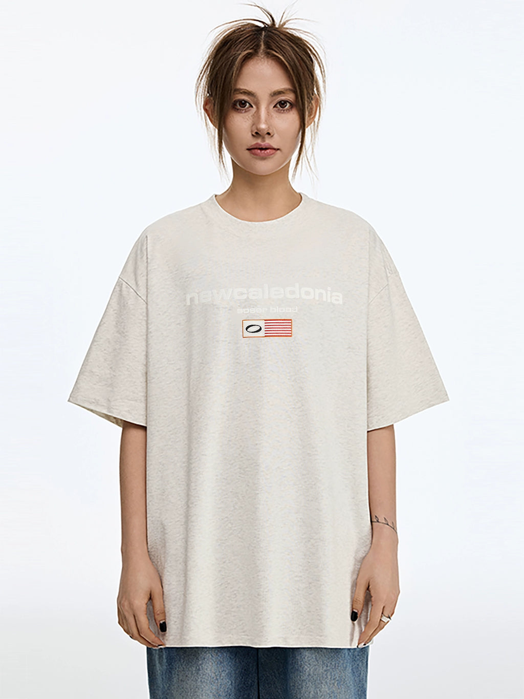 SOSER Retro Guochao Flag Letter Logo Tee