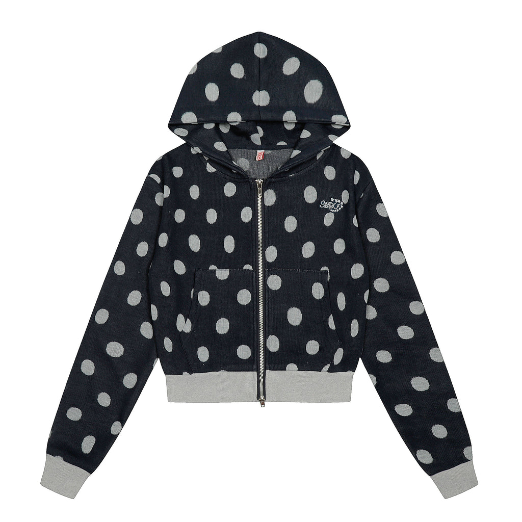 BANGU Retro Star-printed Hooded Short Coat