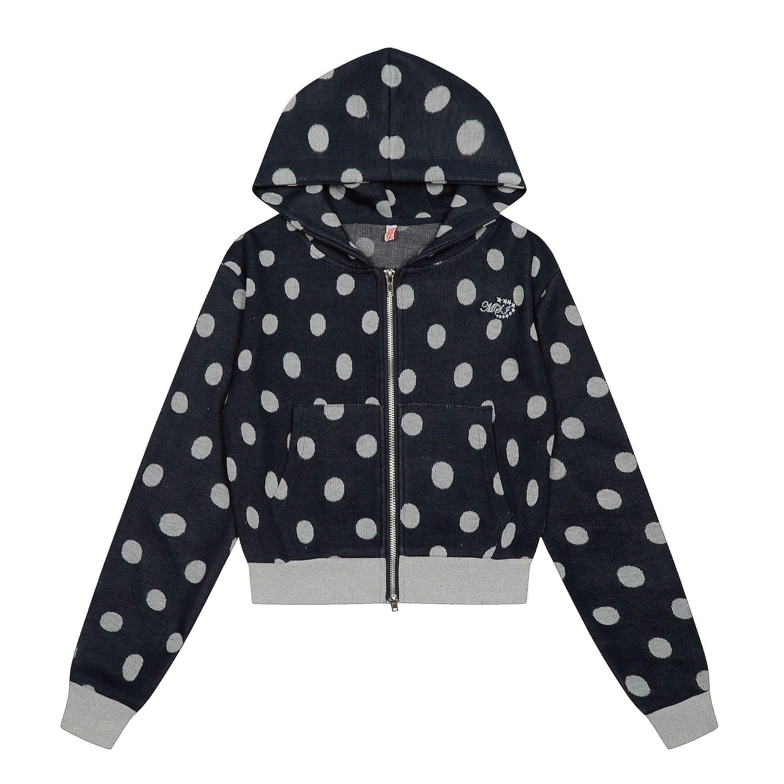 BANGU Retro Star-printed Hooded Short Coat