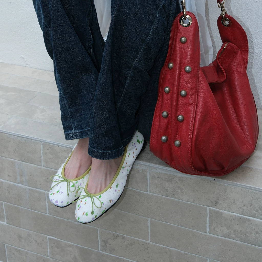 Maltelle Round Head Bow One-pedal Soft-soled Flats