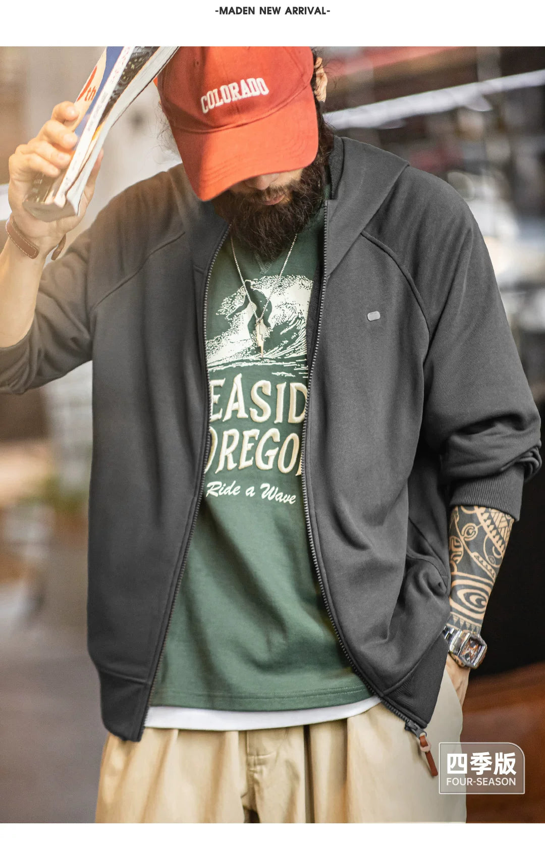 Madden Casual Hooded Fleece Cardigan Sweater