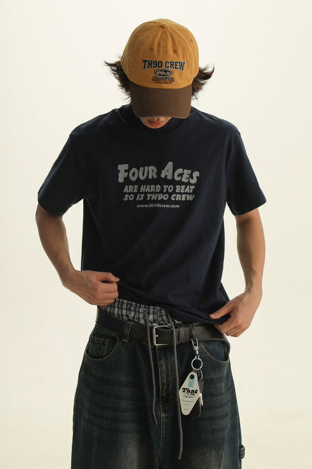 TH90CREW Retro Color Scheme with Semi-turtleneck Tee Inside