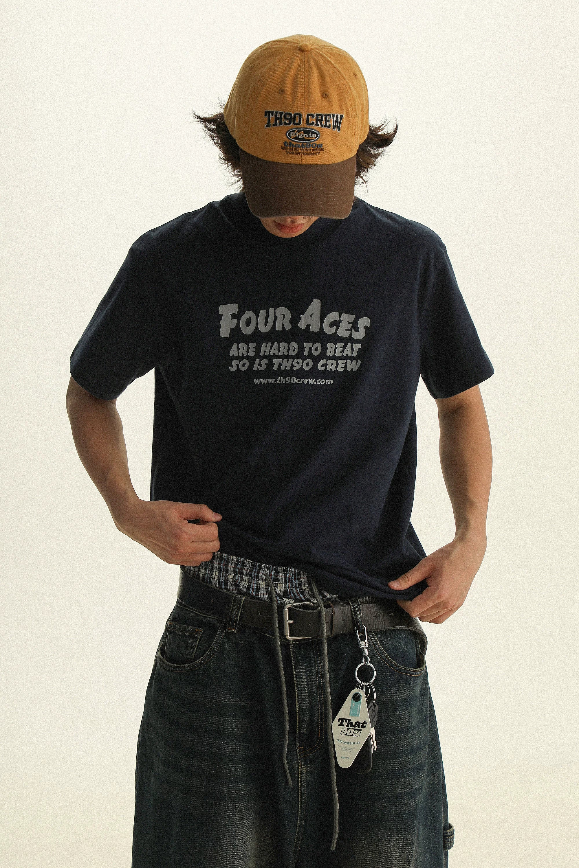 TH90CREW Retro Color Scheme with Semi-turtleneck Tee Inside