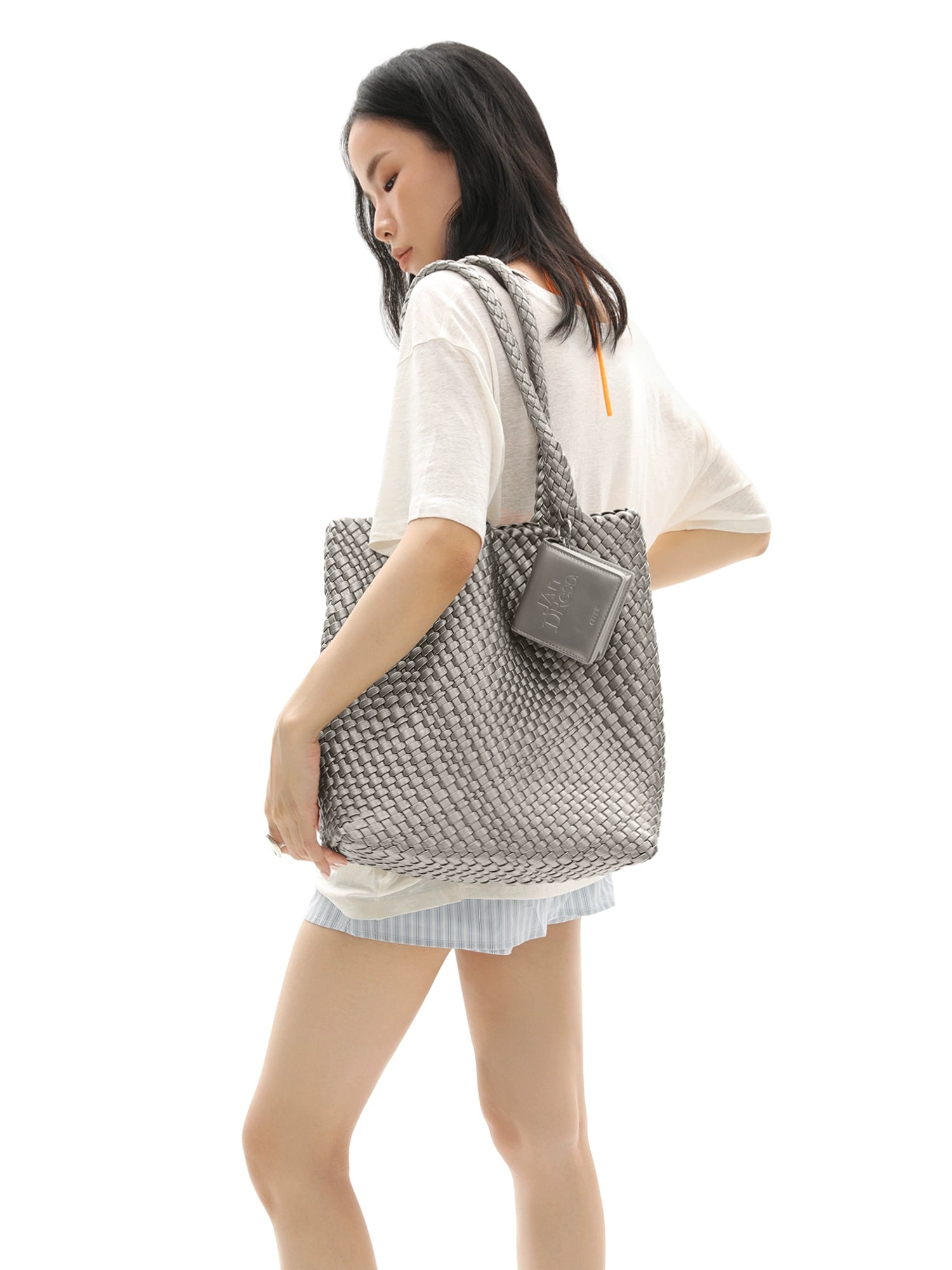 JANDRESS Double Shoulder Strap Woven Bag