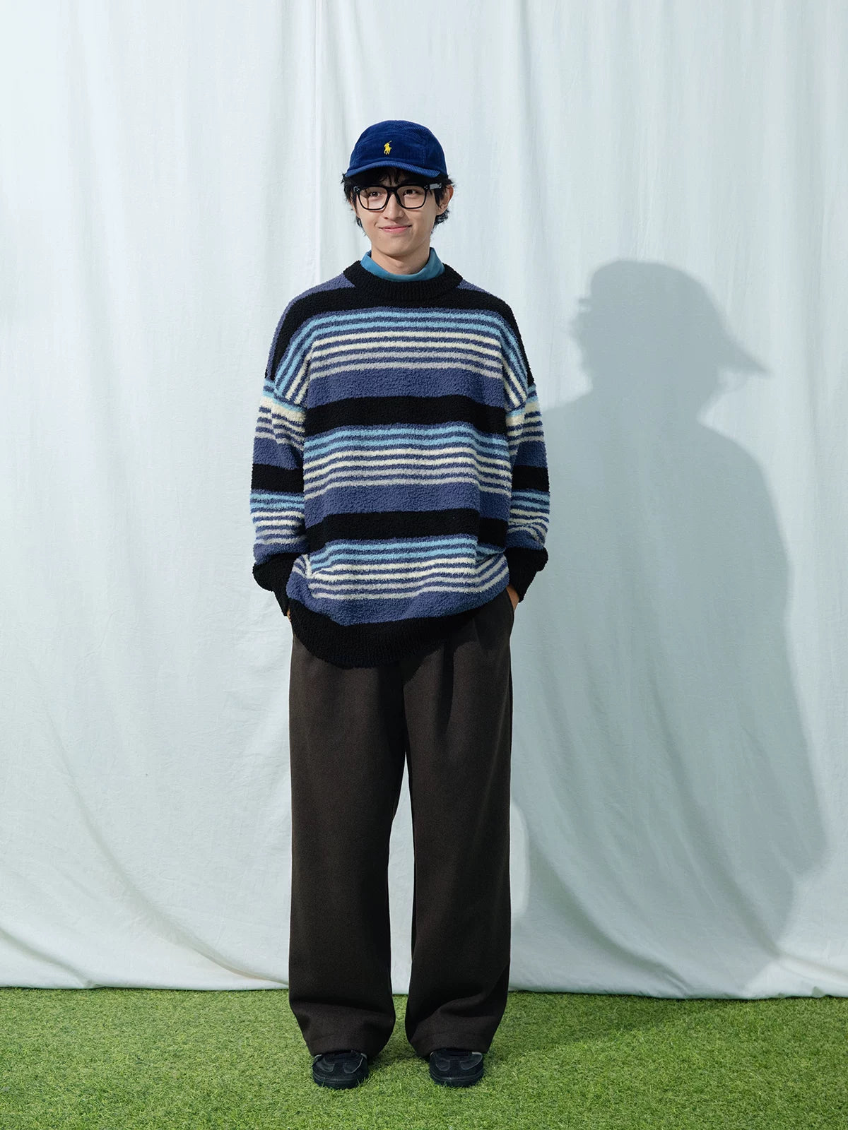 Mentmate Vintage Soft Waxy Contrast Striped Sweater