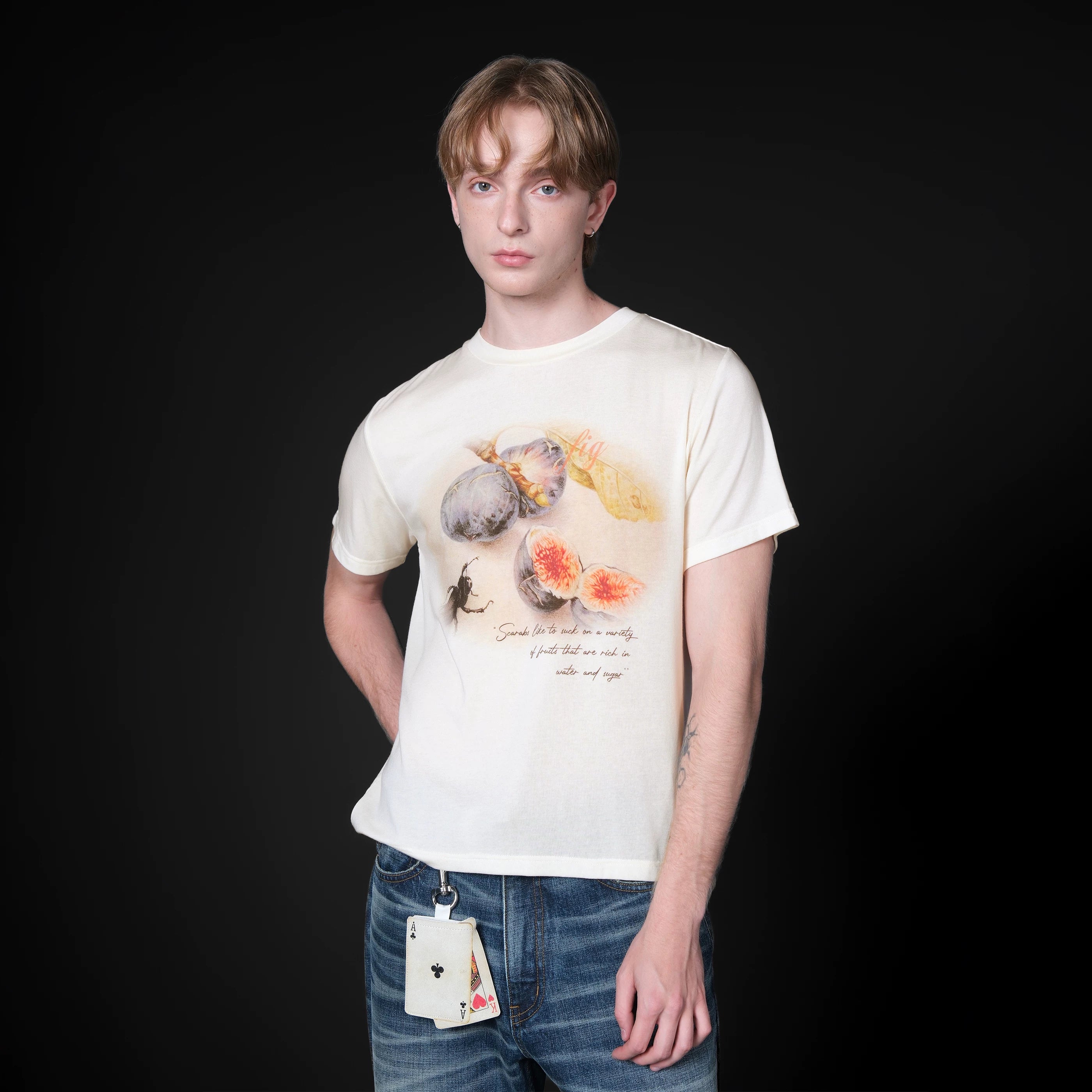 Set for life 25SS "Fig Flower Language" Tencel Wool Blended Short Wide T-shirt
