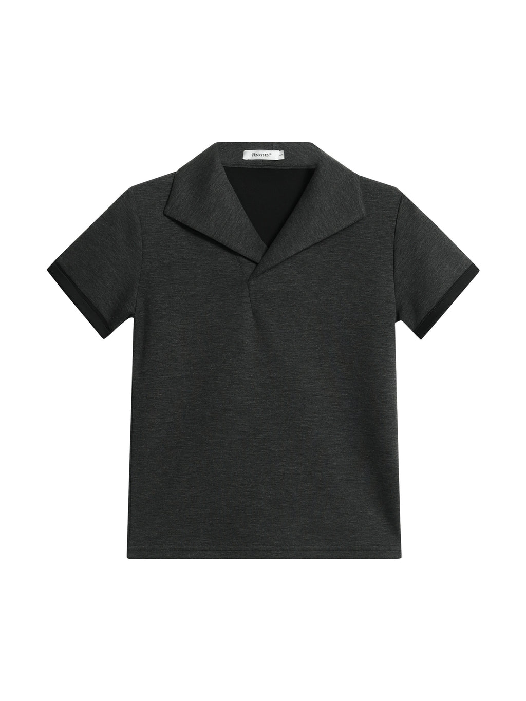 FUNKYFUN Minimalist and Fashionable Design Sense Front Shoulder Short Sleeve Tee
