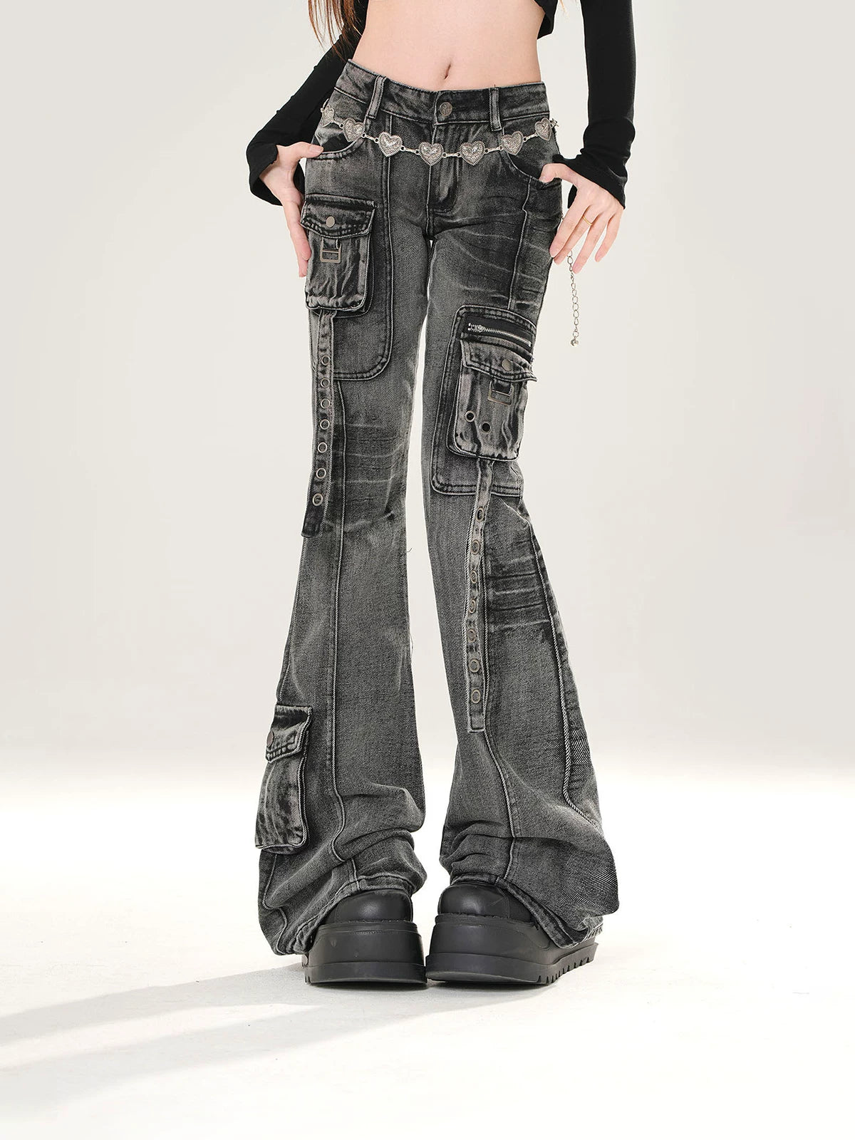 KellyKitty Slim Skinny Flared Jeans