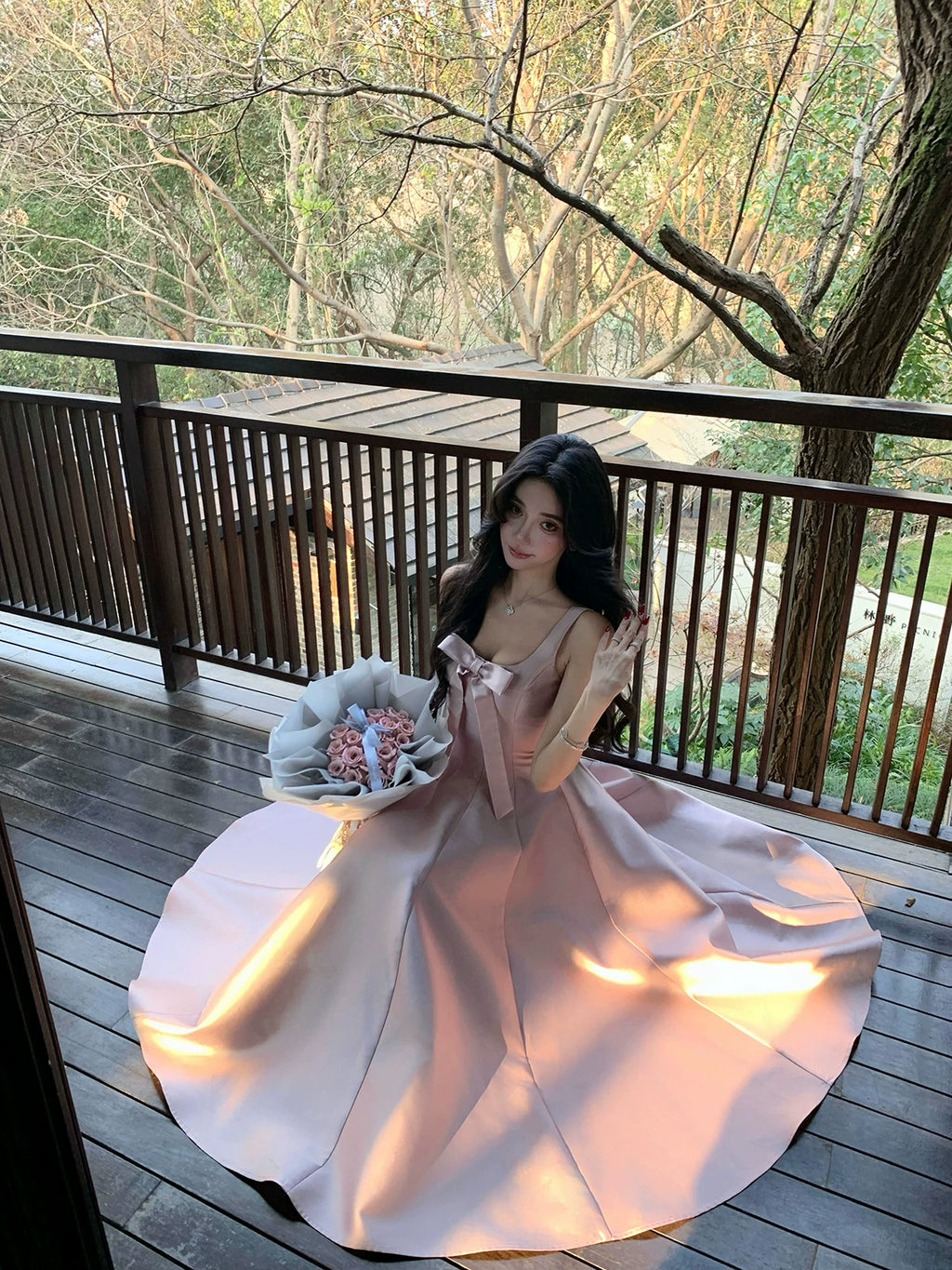 Barb Chill Large Skirt Satin Dress